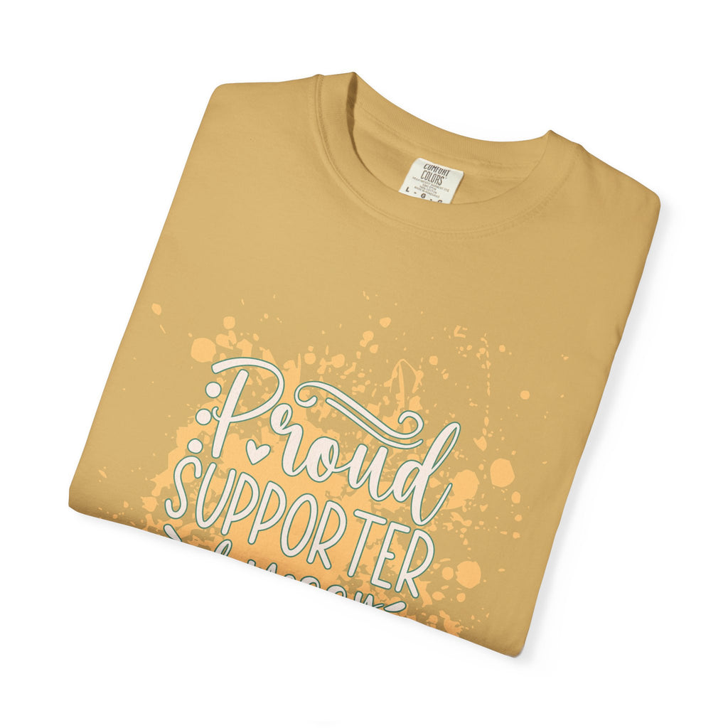 Textured Support My Messy Hair T-Shirt — Funny Mom/Parent Casual Tee