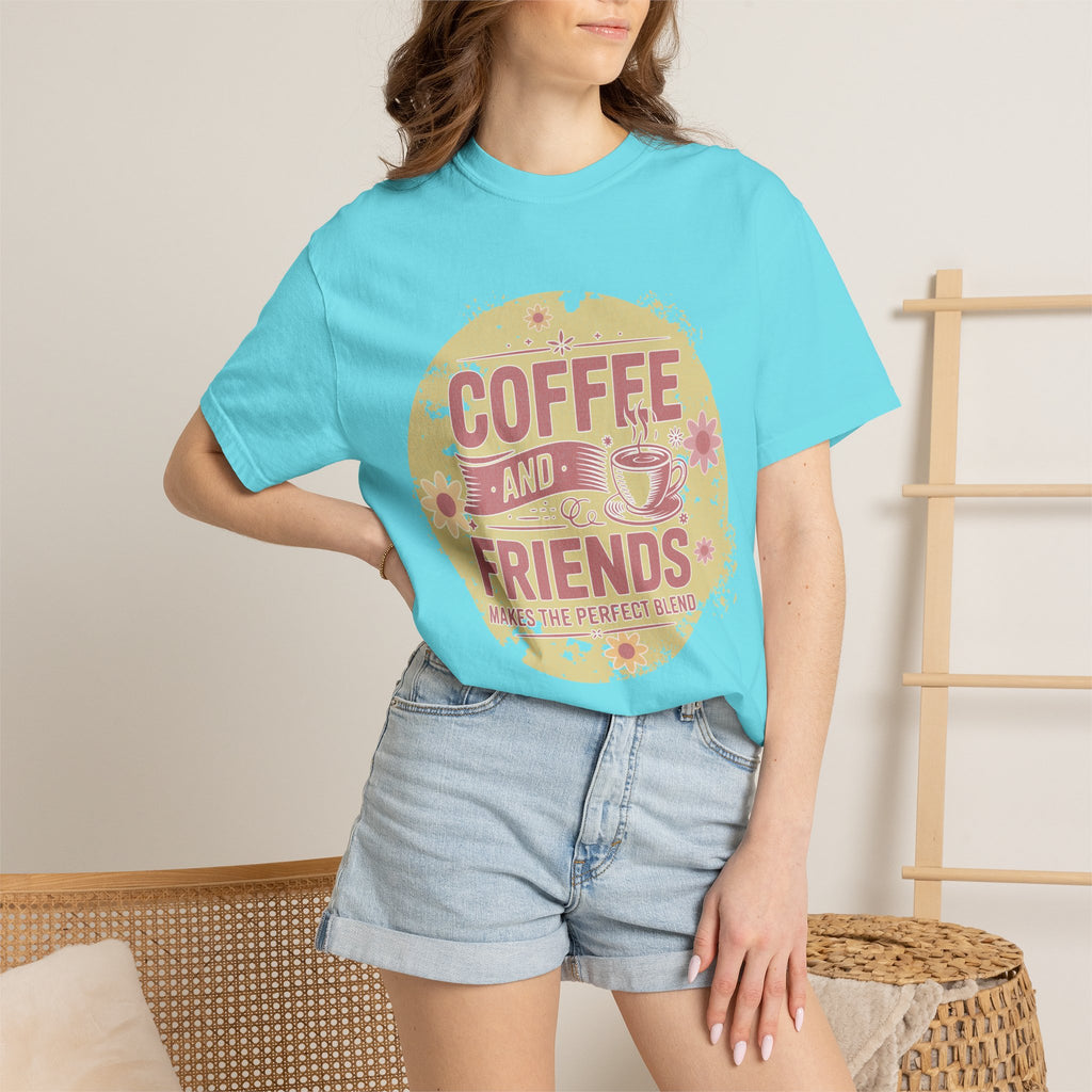 Coffee and Friends Textured T-Shirt — 'Makes the Perfect Blend' Casual Tee