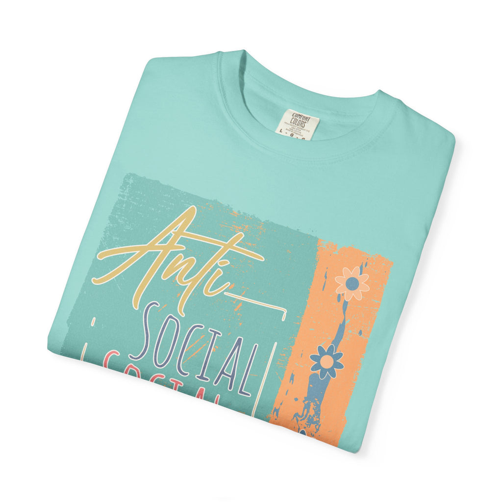 Textured “Anti Social Social Club” Retro Graphic T-Shirt