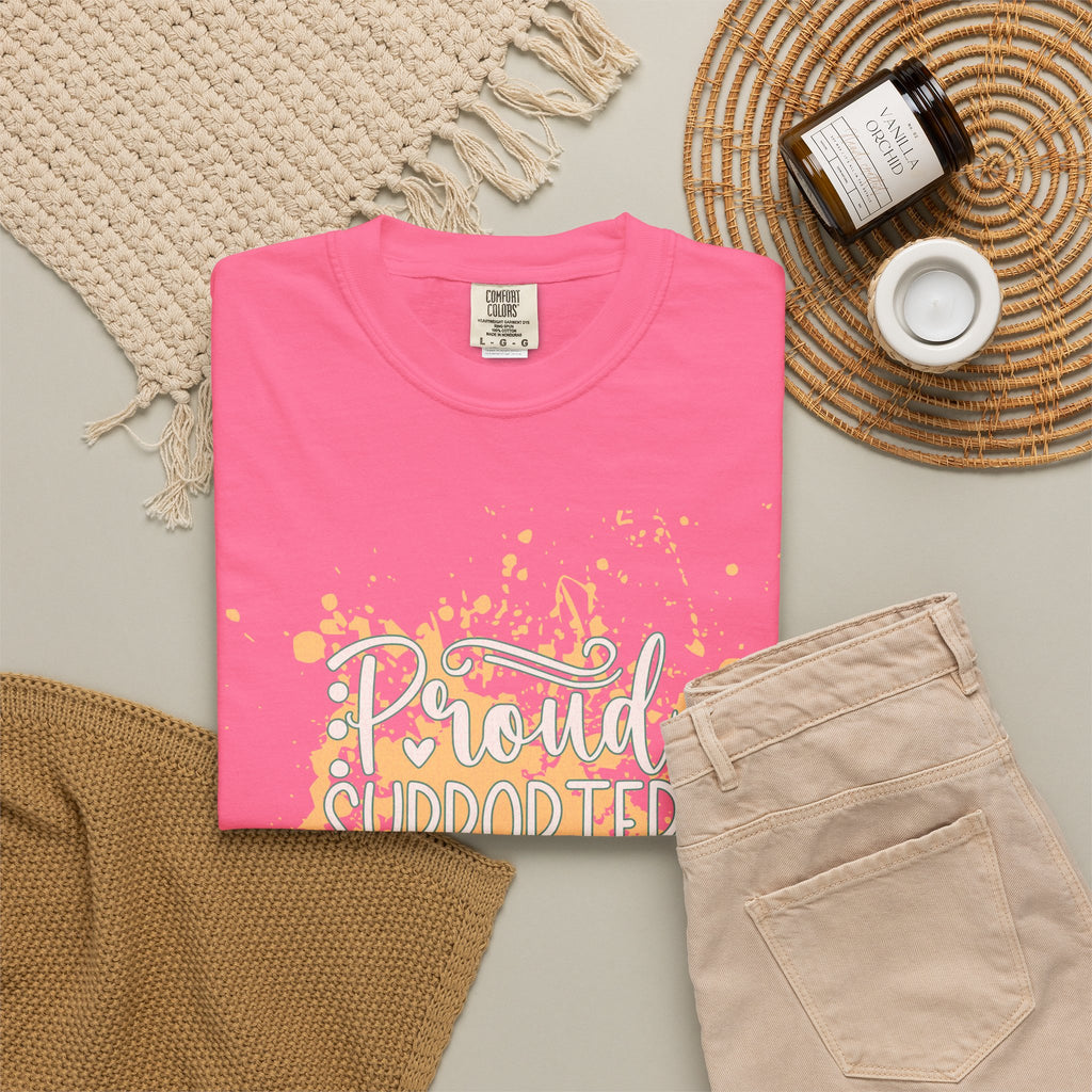 Textured Support My Messy Hair T-Shirt — Funny Mom/Parent Casual Tee