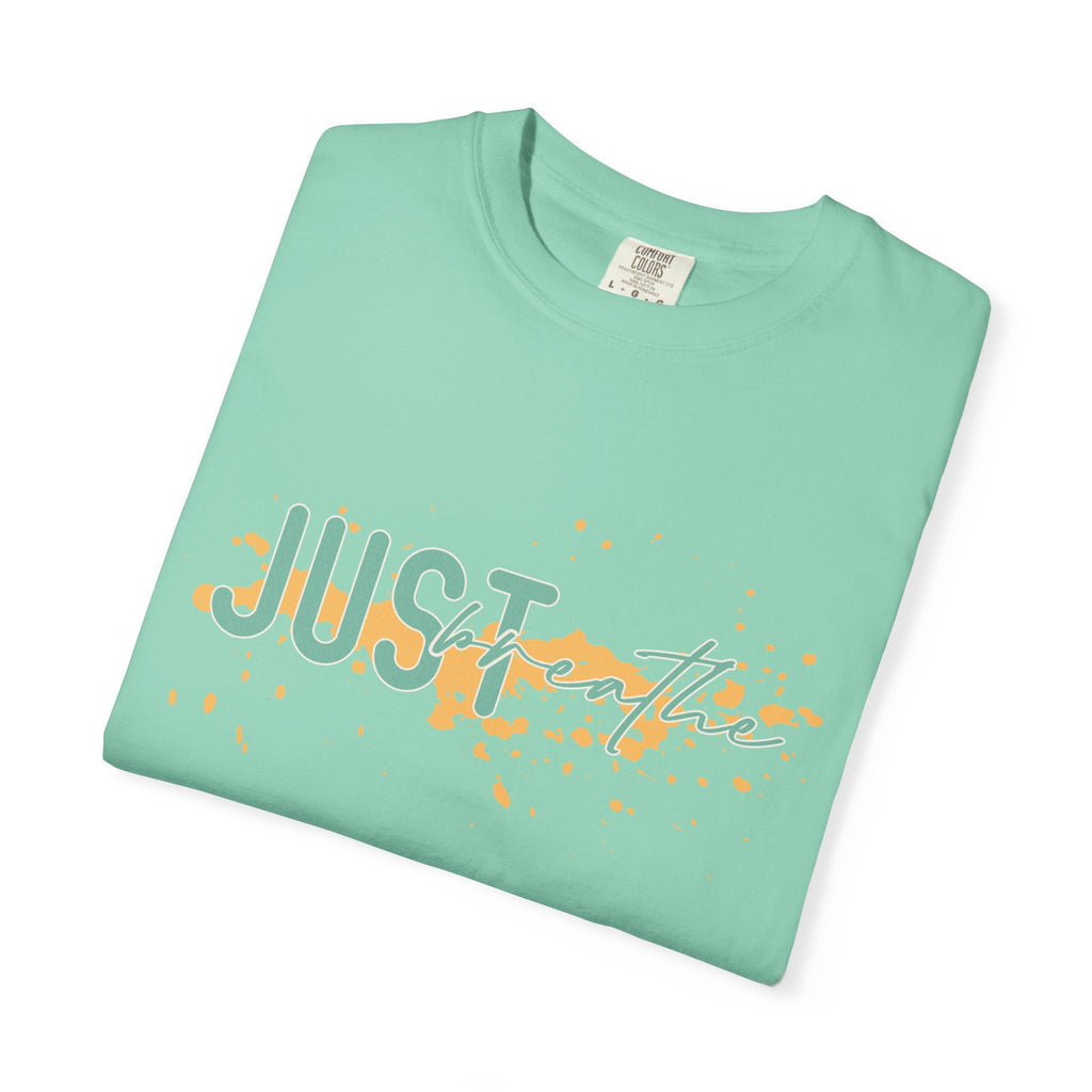 Just Breathe Textured T-Shirt — Relaxed Inspirational Graphic Tee