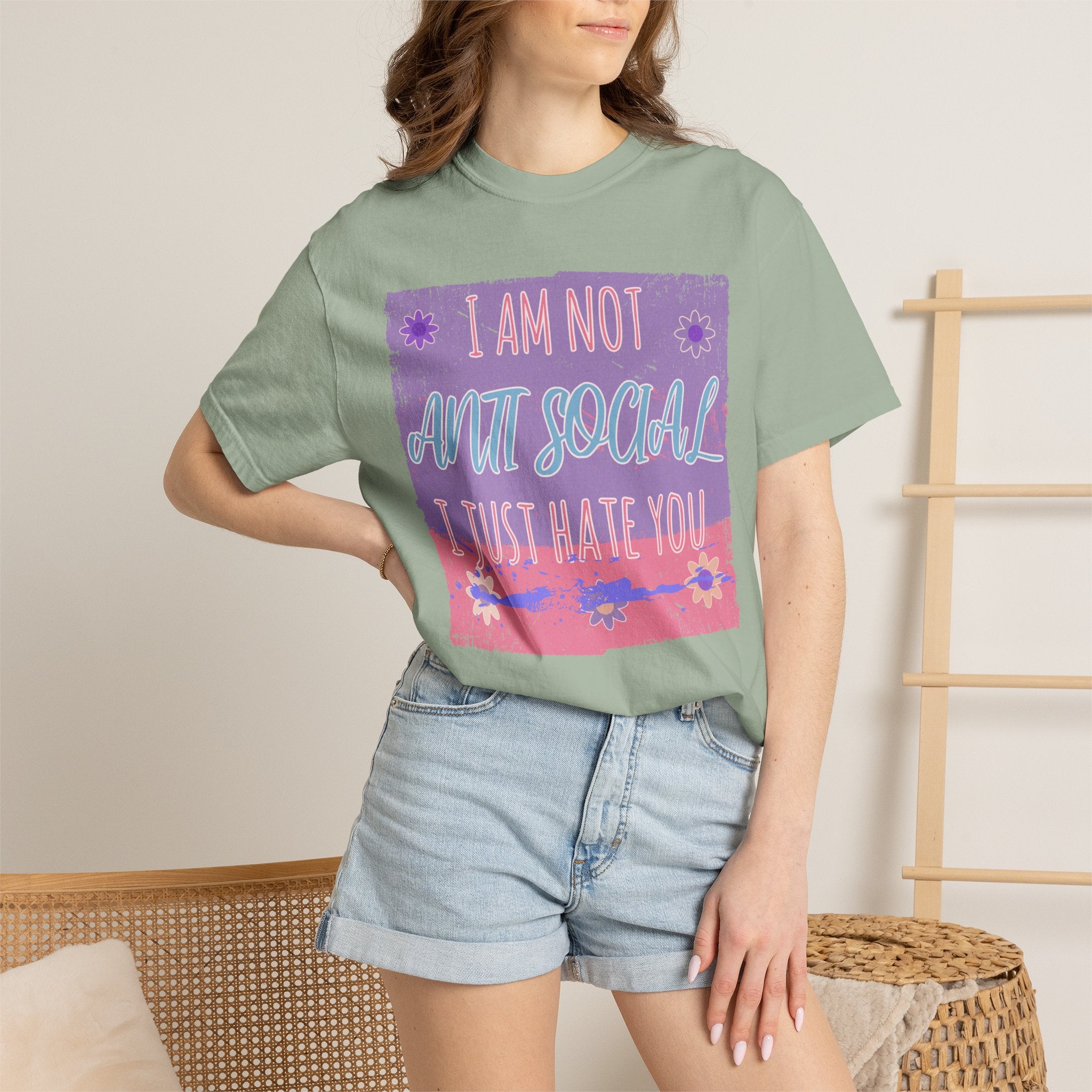 I Am Not Anti-Social I Just Hate You Textured T-Shirt