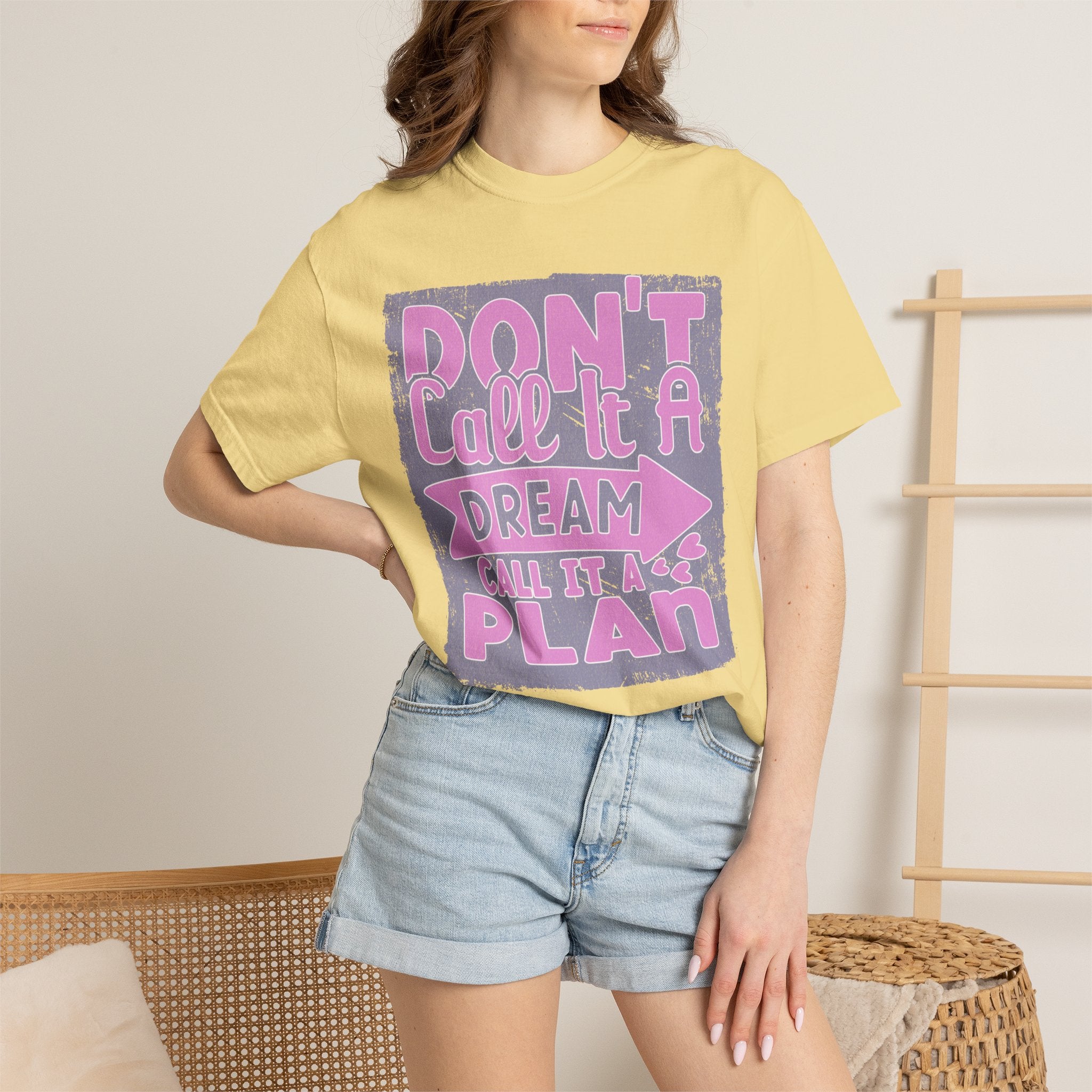 Textured Don’t Call It A Dream Call It A Plan T-Shirt — Motivational Graphic Tee