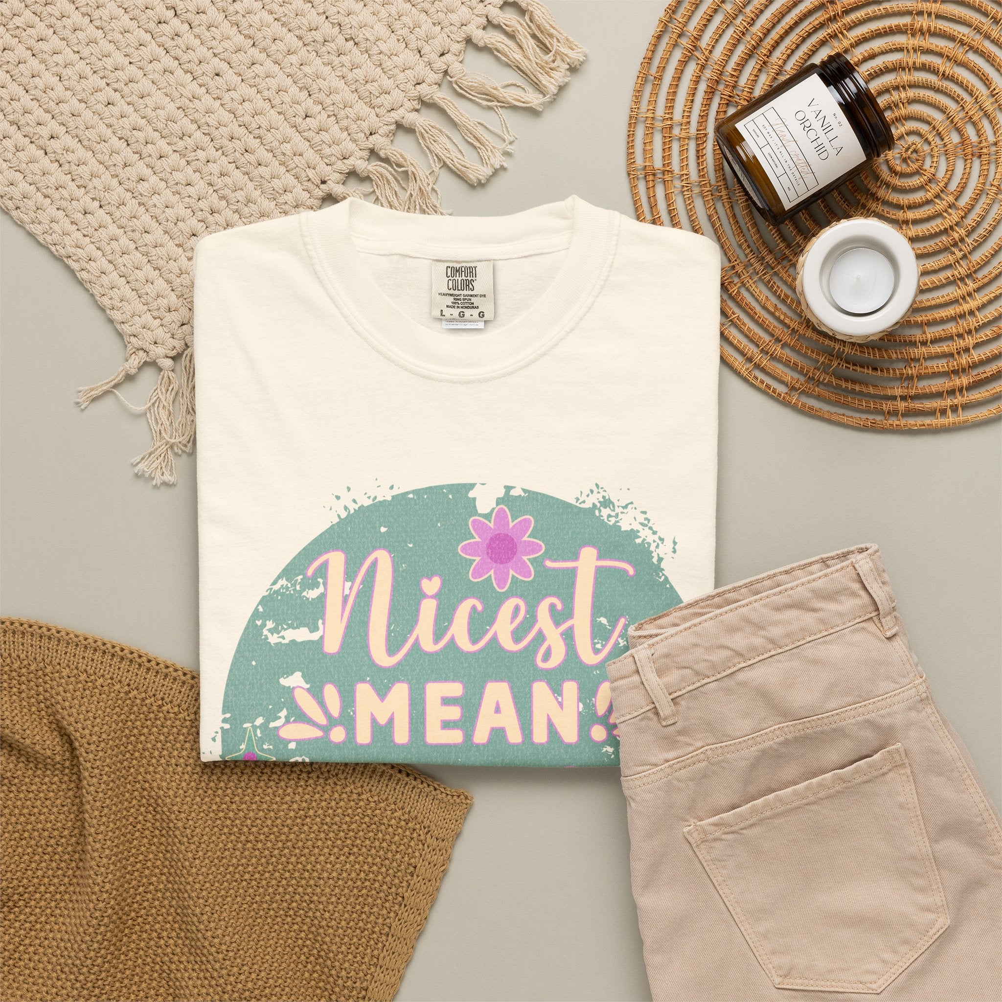 Textured Nicest Mean Person Ever T-Shirt