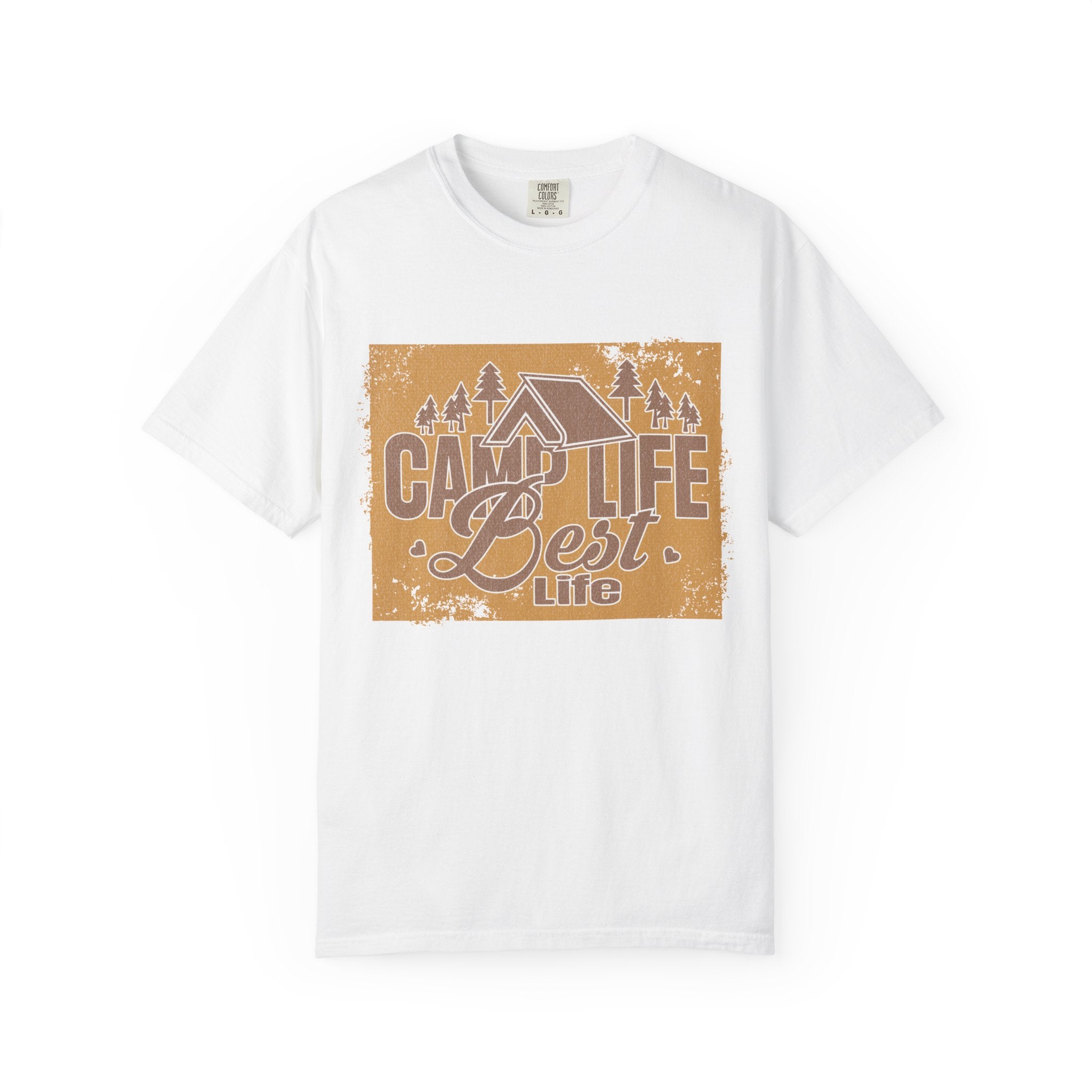 Textured Camp Life Is Best T-Shirt — Vintage Camping Graphic Tee