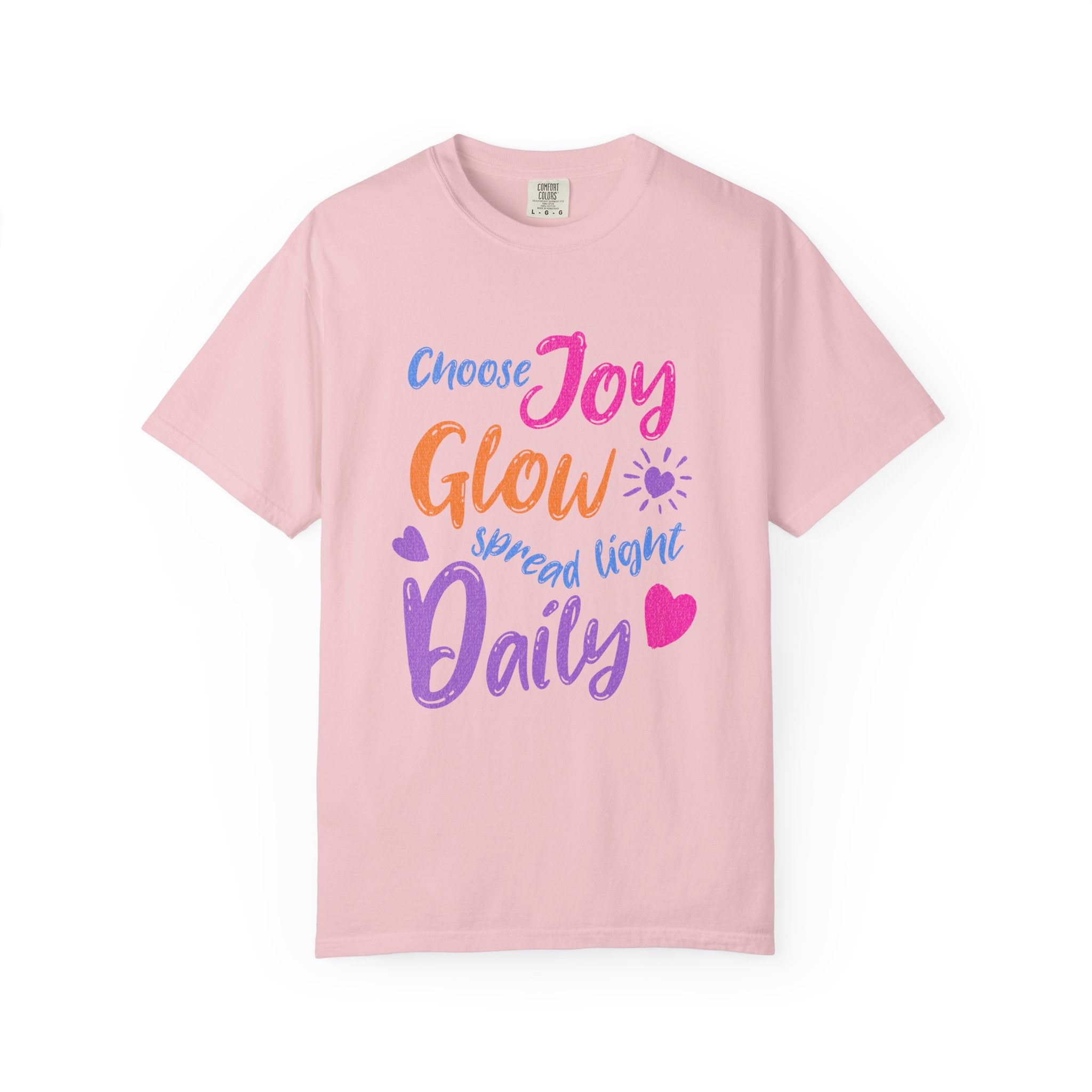 Textured Choose Joy Glow Spread Light Daily T-Shirt — Inspirational Positive Message Tee