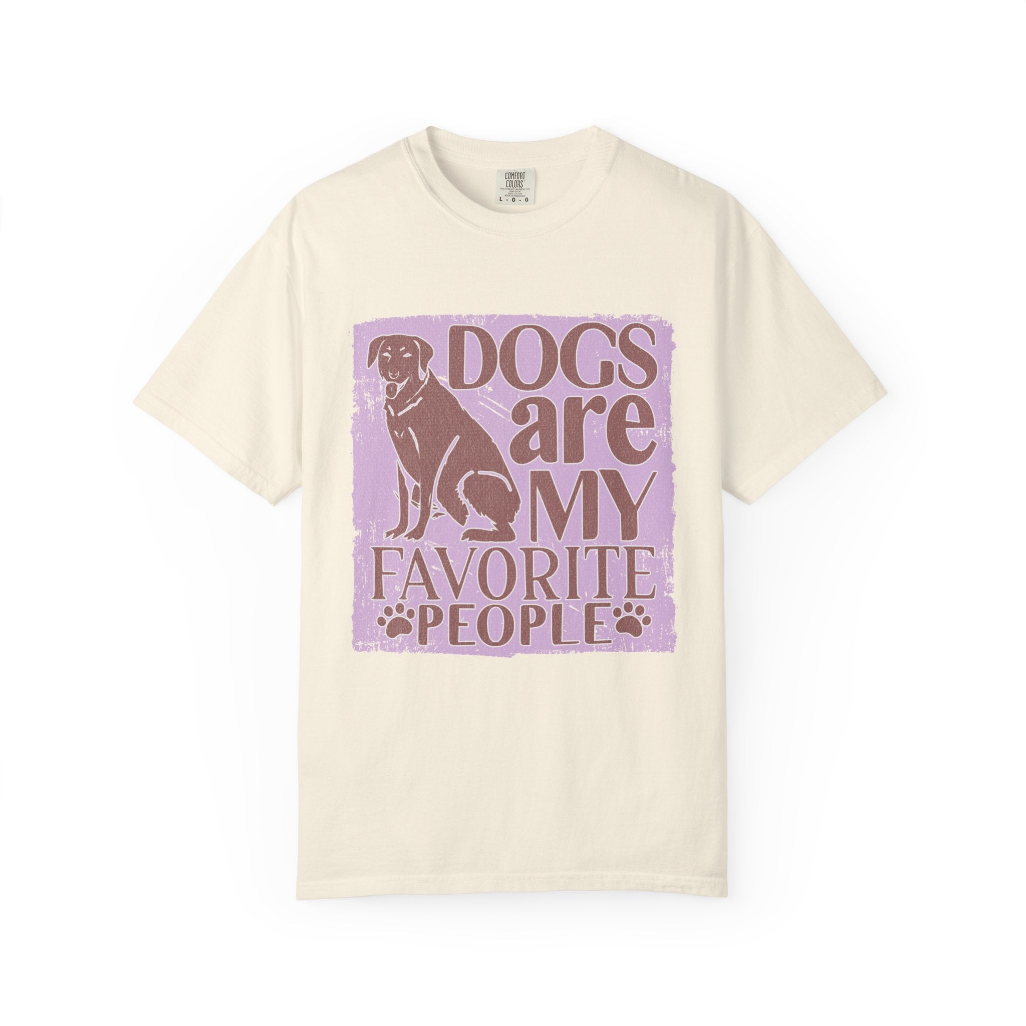 Textured Dogs Are My Favorite People T-Shirt – Retro Paw Print Dog Lover Tee