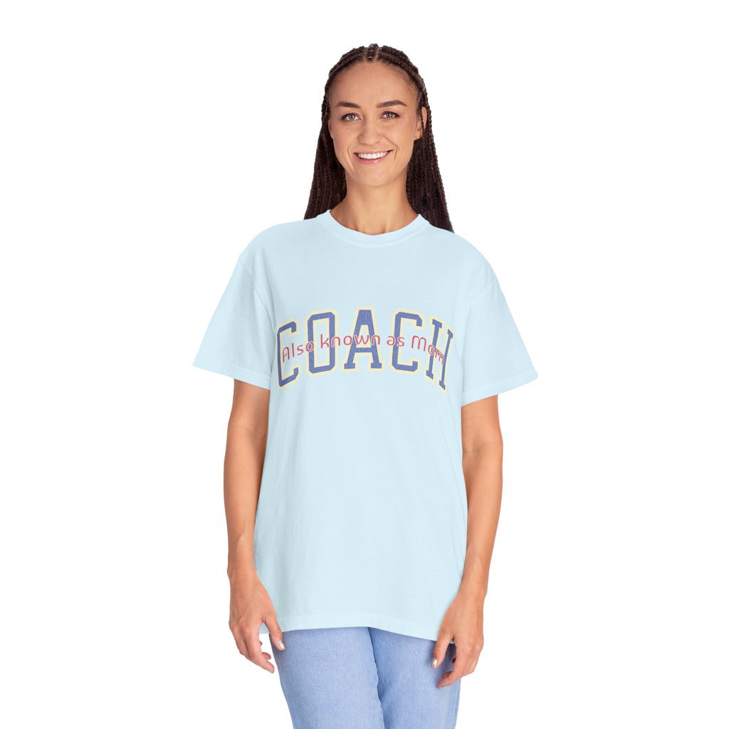 Coach Also Known As Mom — Textured Collegiate Style Tee