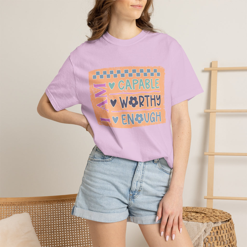 Textured I Am Capable Worthy Tee