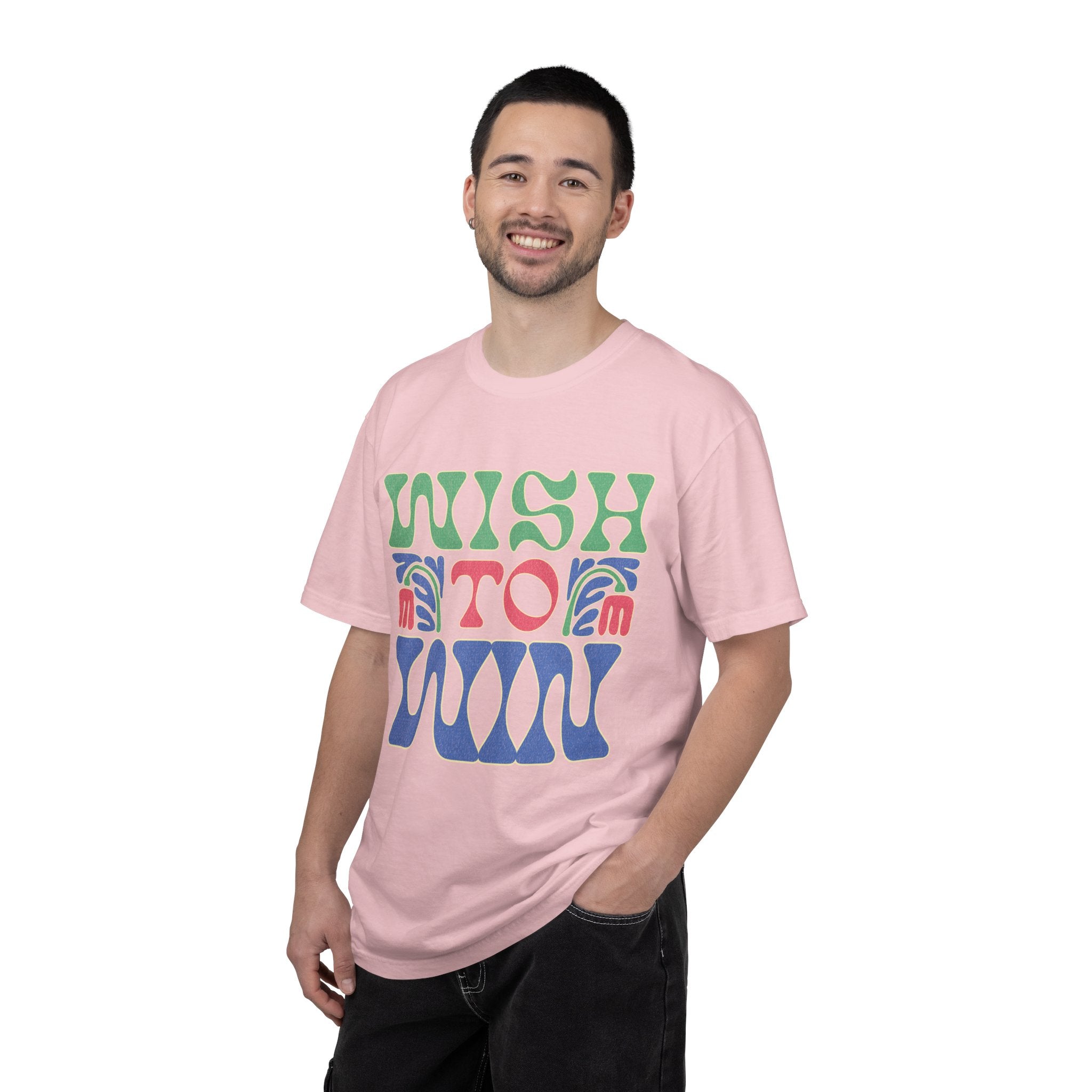 Wish to Win T-shirt |Textured Retro Psychedelic Lettering