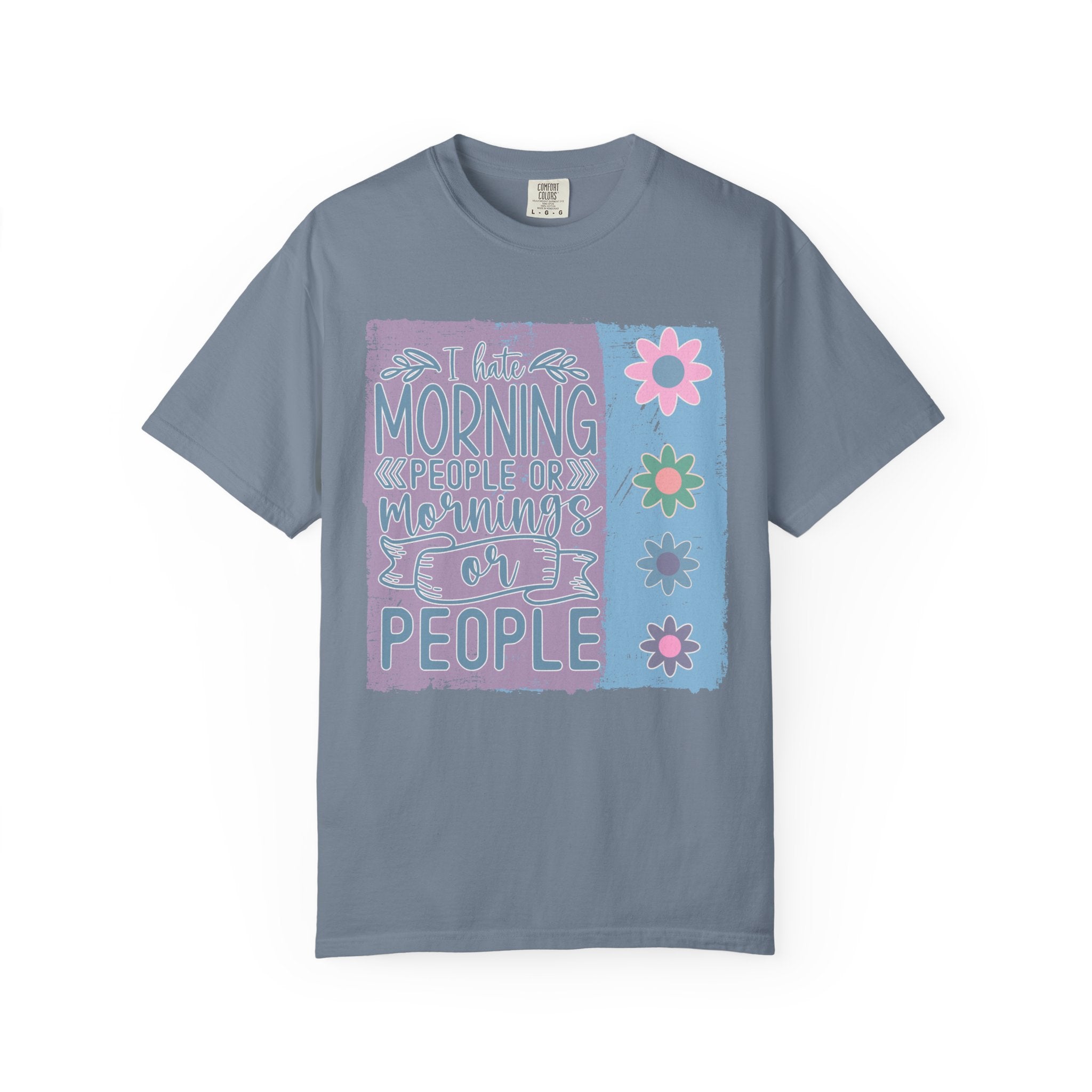 Textured Morning People or Not T-Shirt — Funny Floral Morning Person Graphic Tee