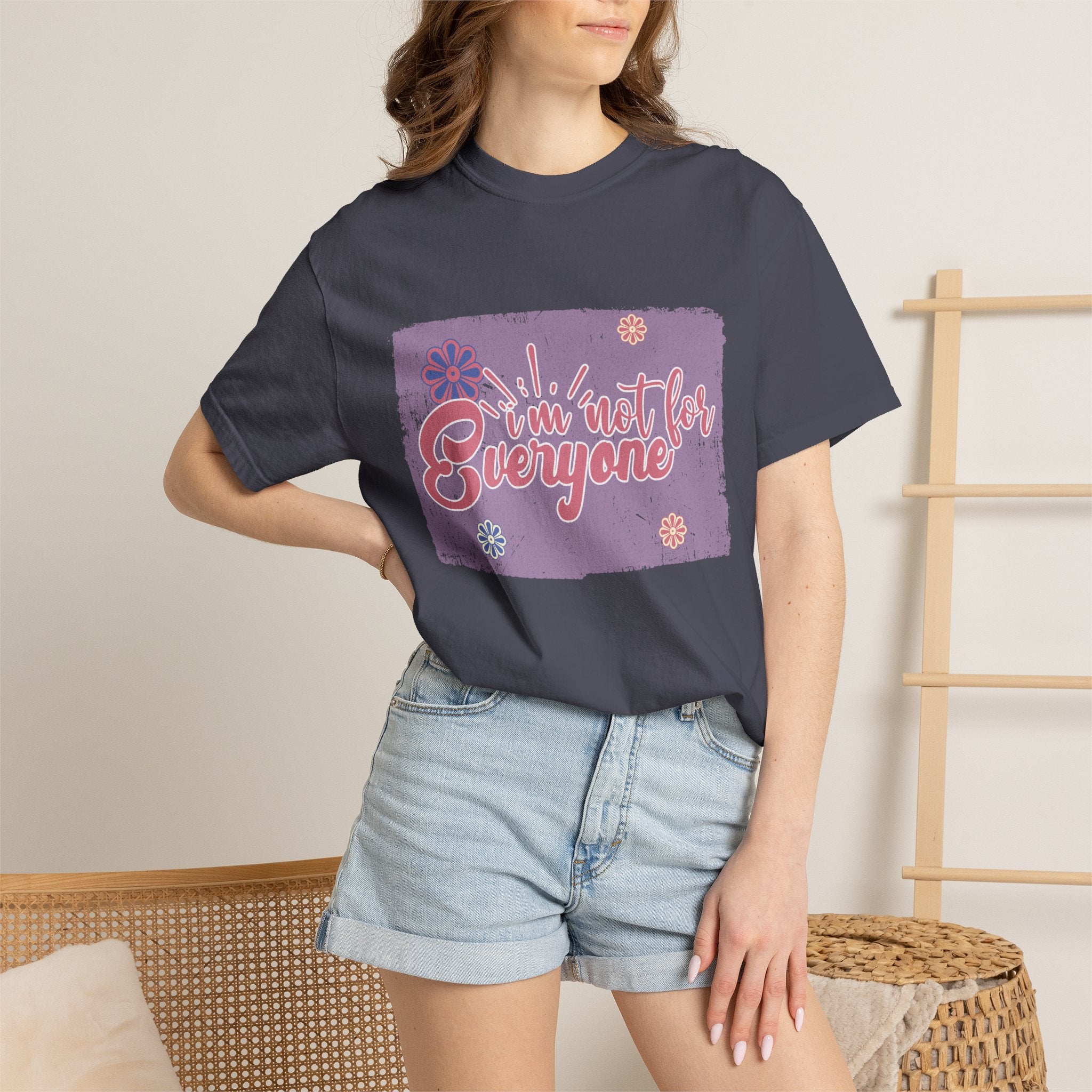 I'm Not For Everyone T-shirt |Textured Floral Retro Script Design