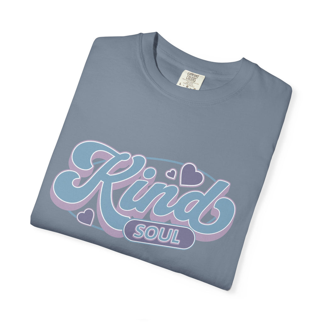 Kind Soul Textured T-Shirt — Retro Script Graphic Tee
