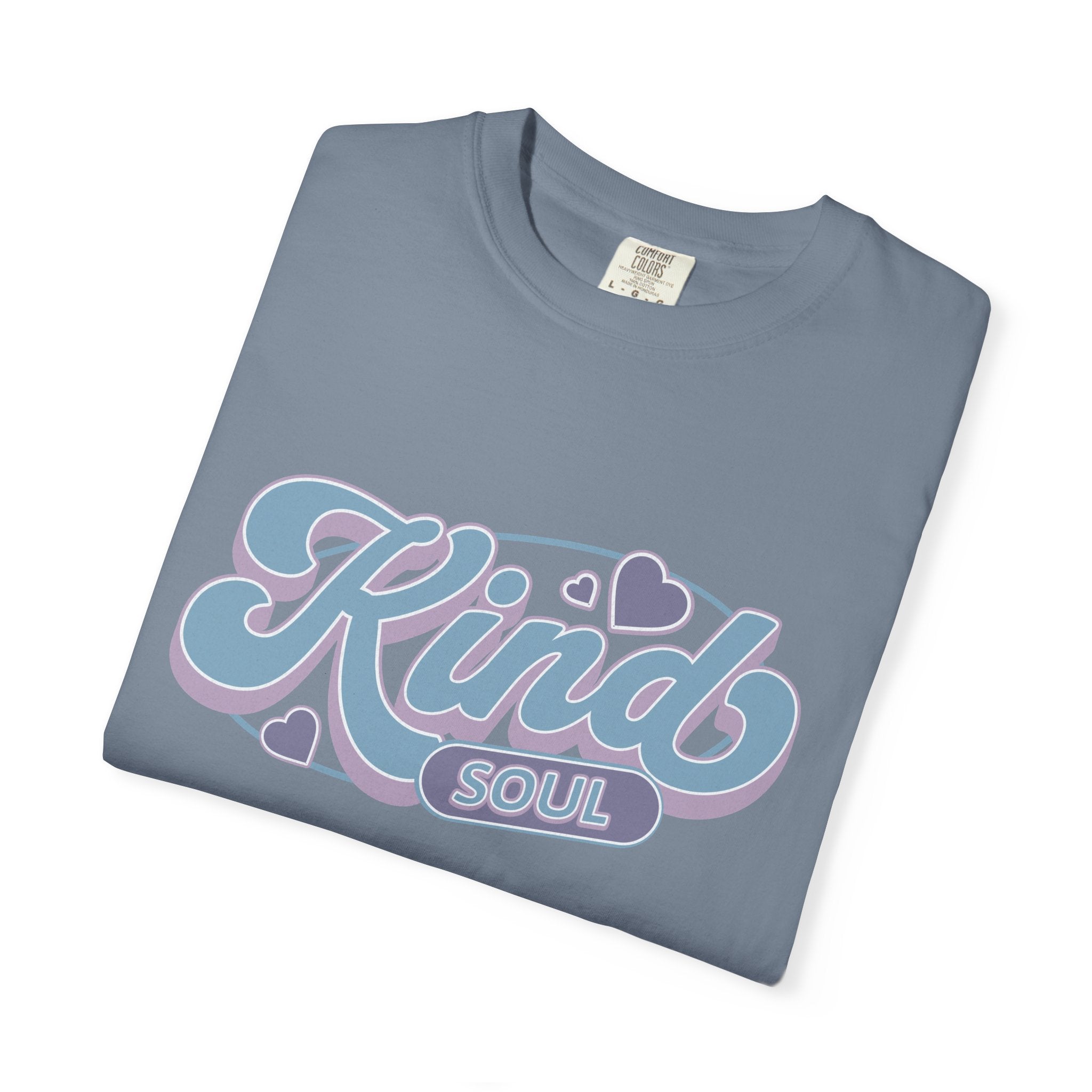 Kind Soul Textured T-Shirt — Retro Script Graphic Tee