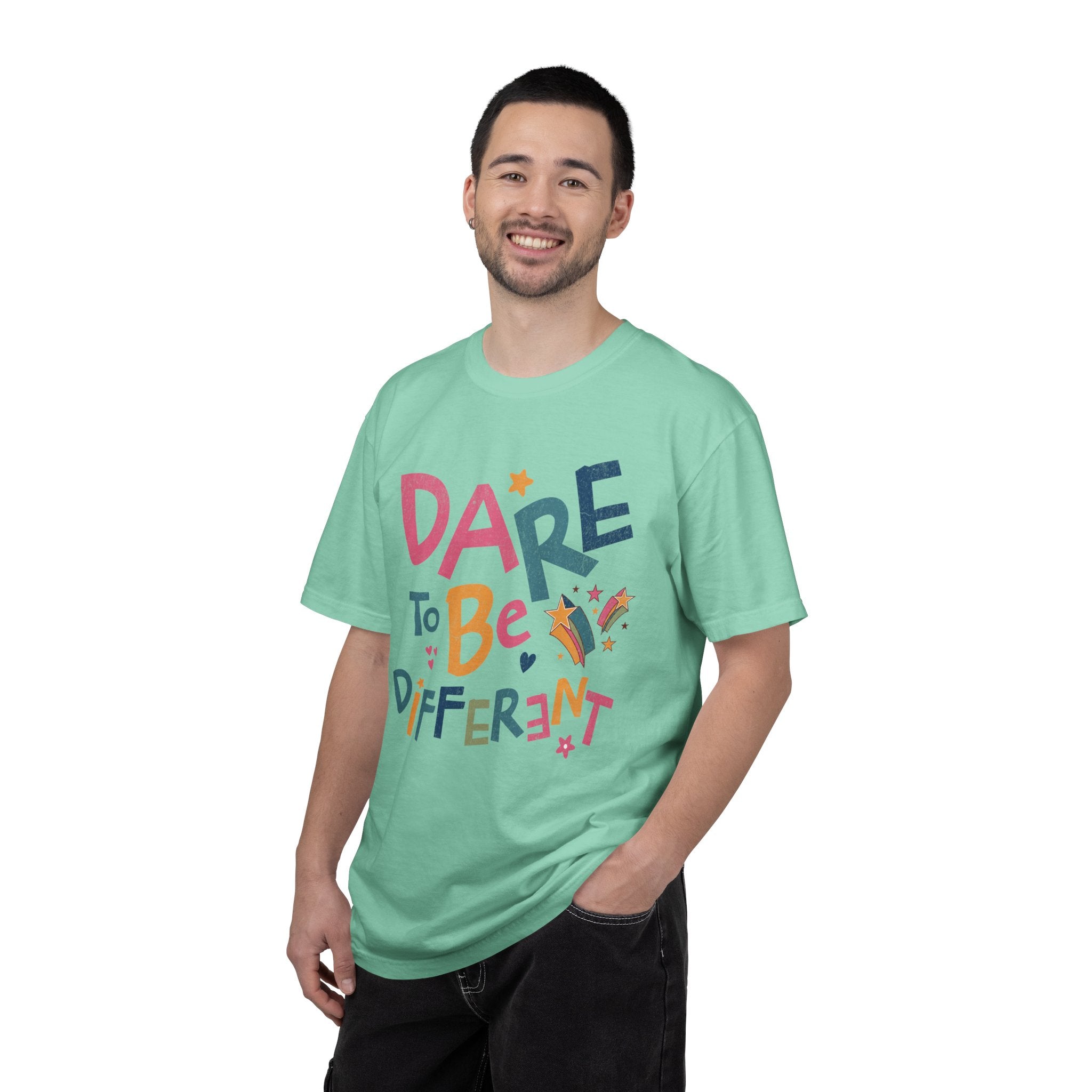 Dare to Be Different graphic T-Shirt | Textured Positive Typography Tee