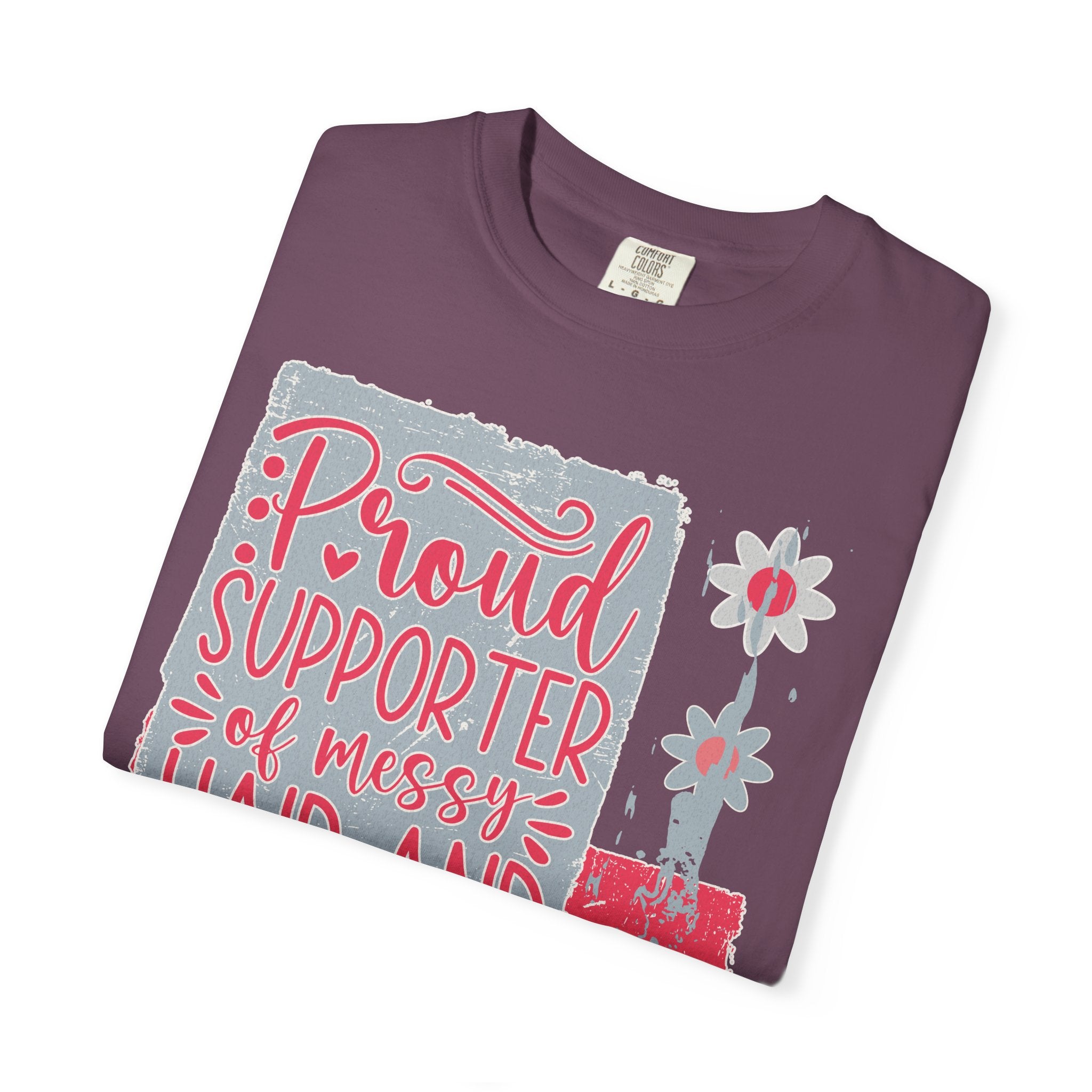 Supporter of Messy Hair & Sweatpants Textured T-Shirt