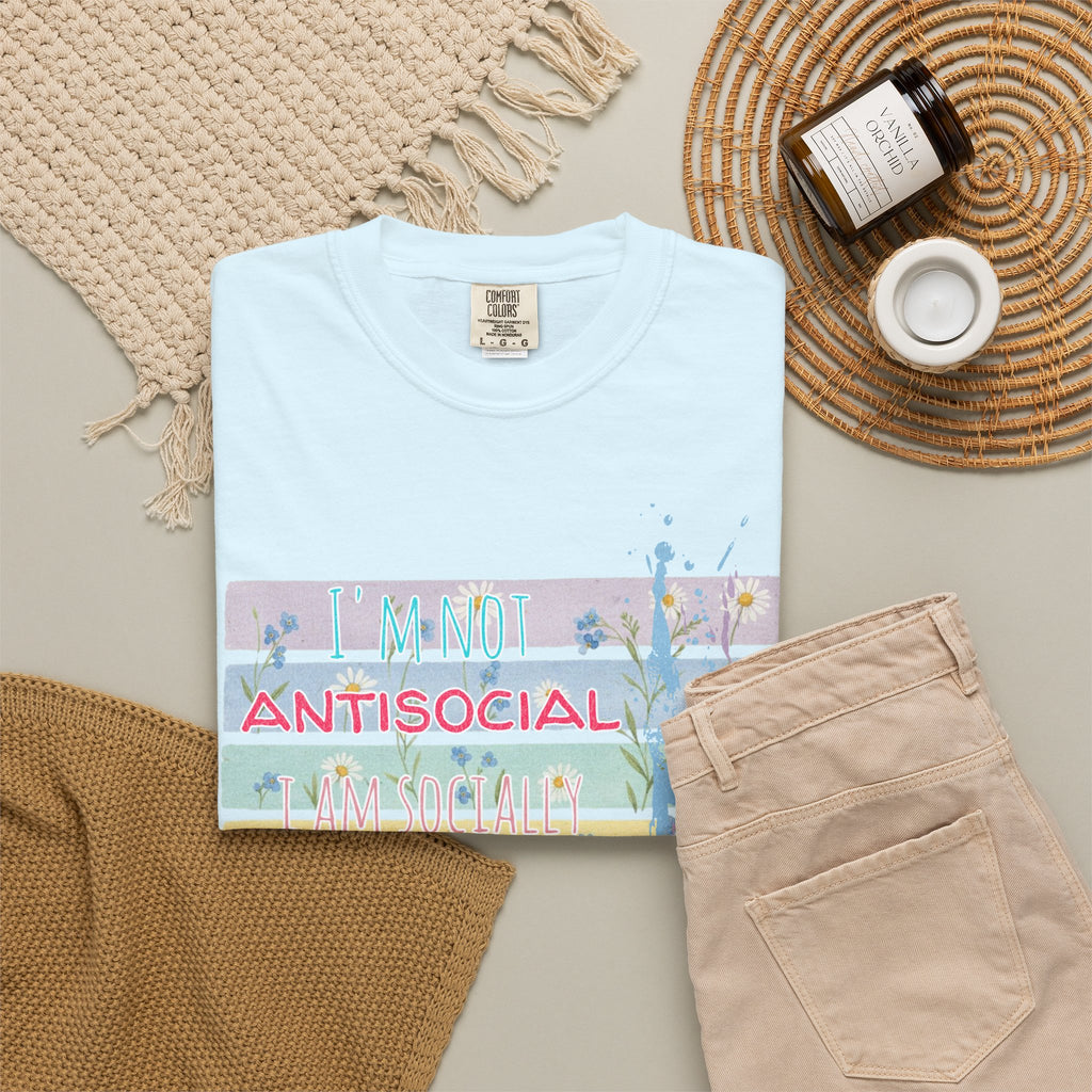 Antisocial Selective T-Shirt — Pastel Stripes Floral Graphic Tee