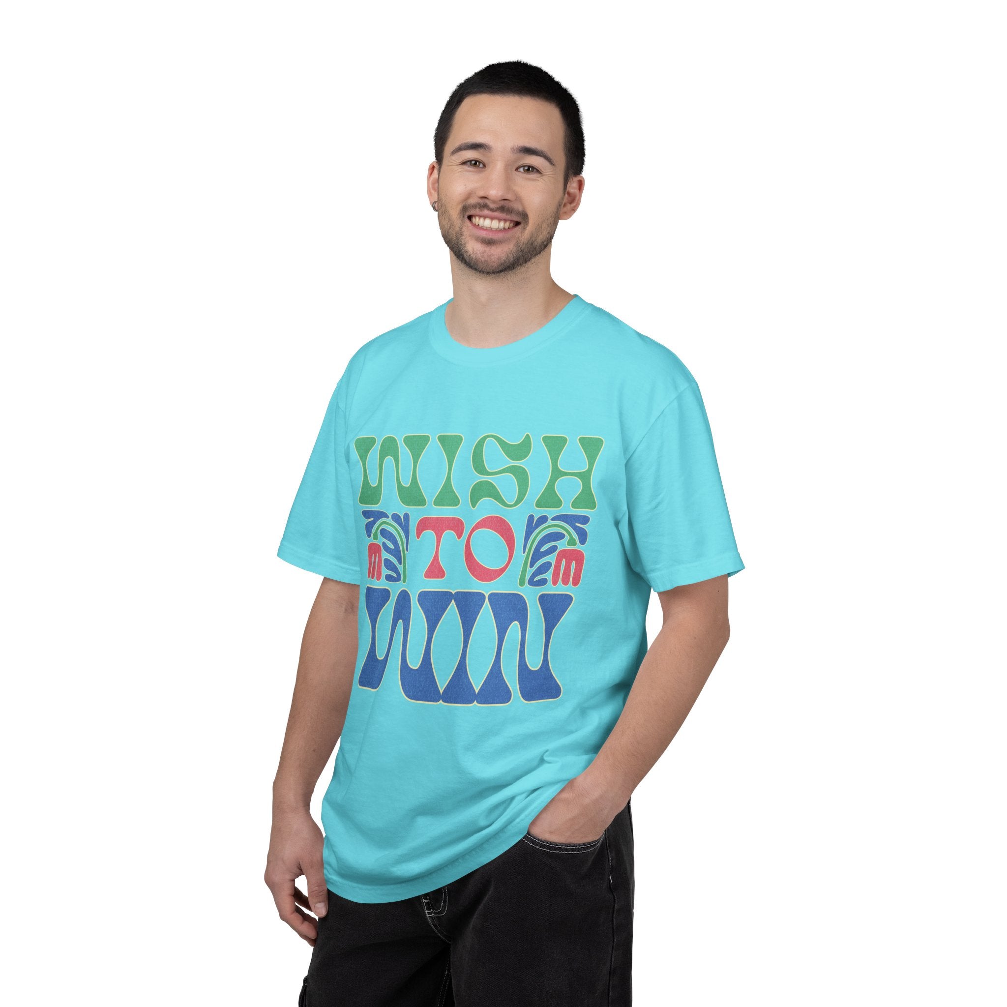 Wish to Win T-shirt |Textured Retro Psychedelic Lettering