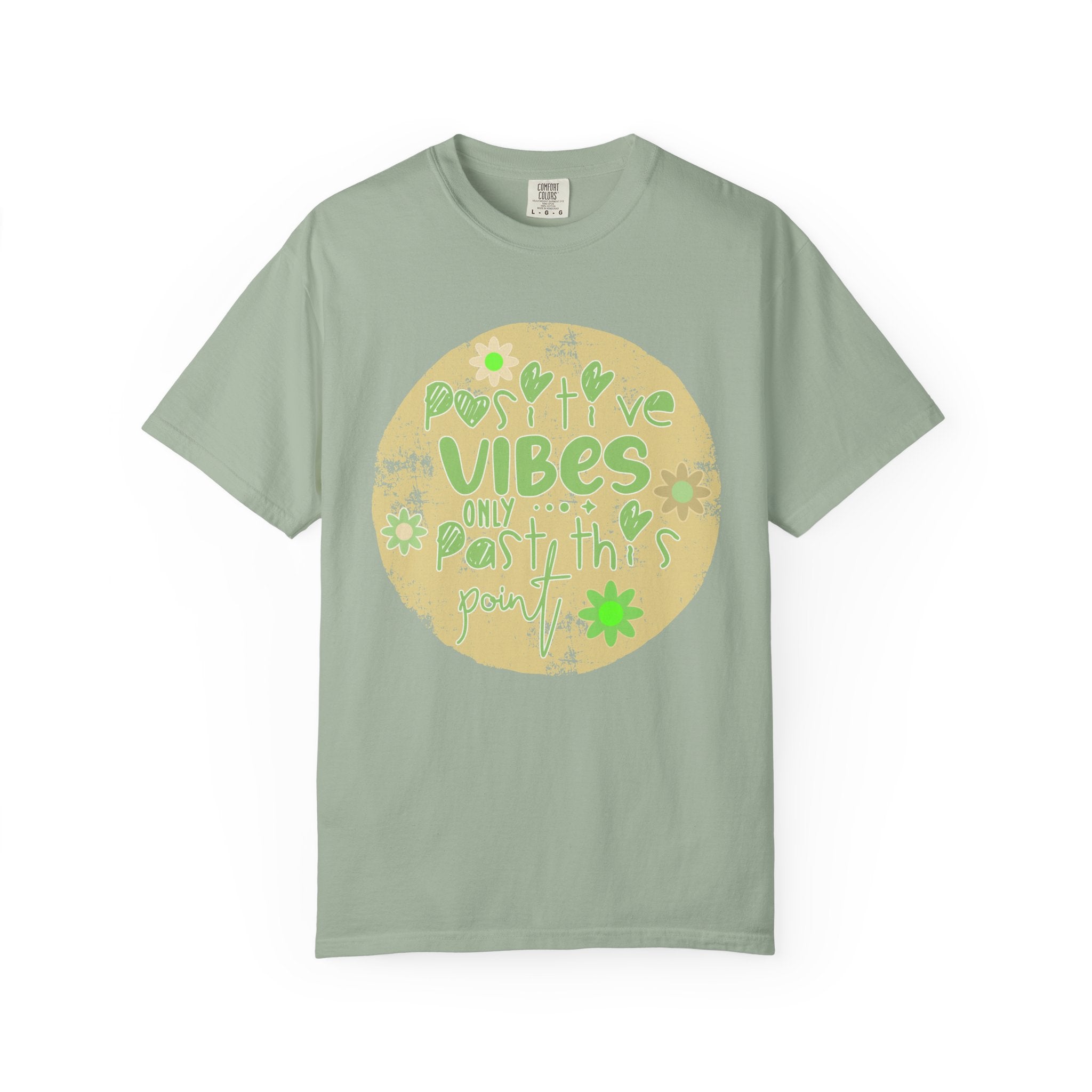 Textured Positive Vibes T-Shirt – "Positive Vibes Only" Retro Floral Graphic Tee