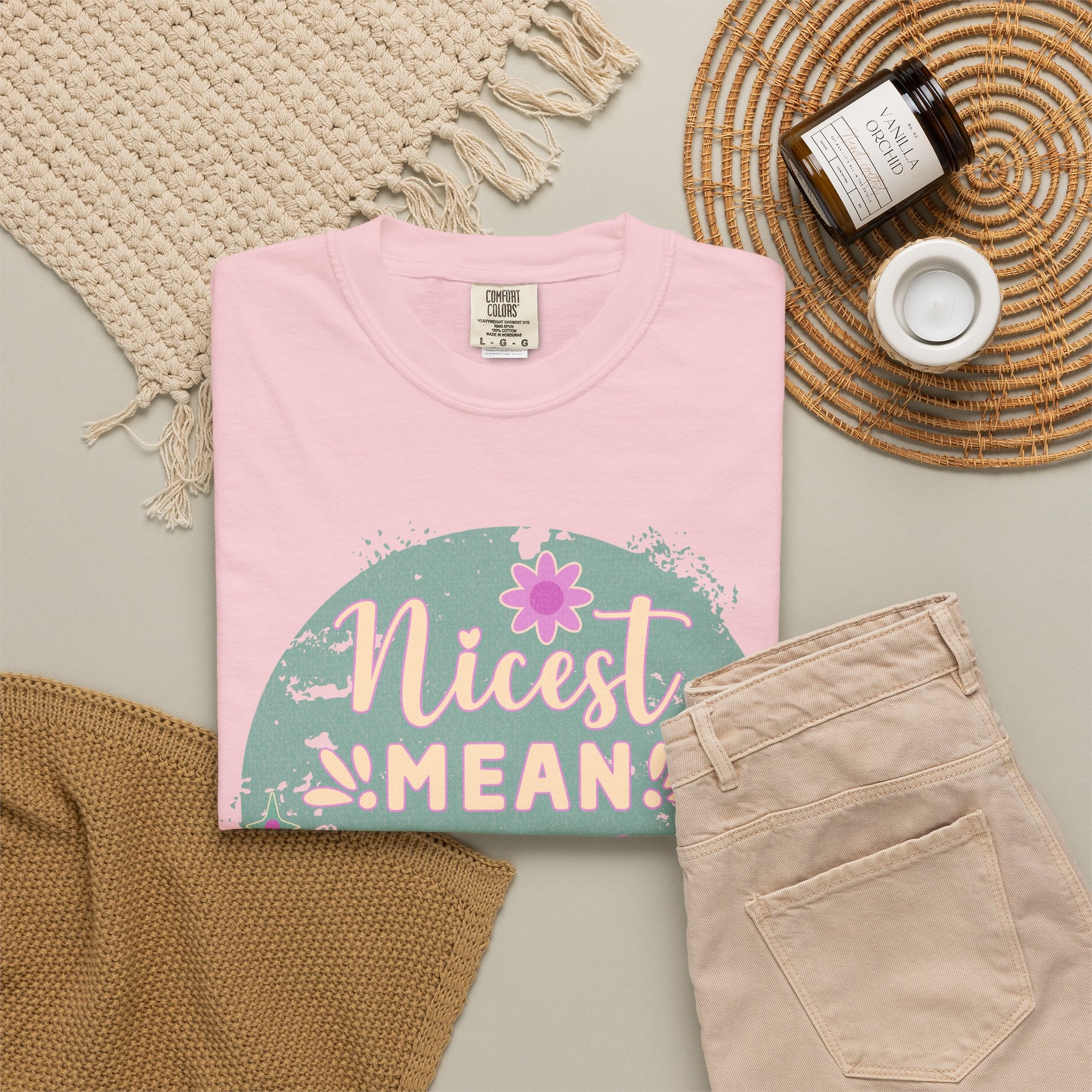 Textured Nicest Mean Person Ever T-Shirt