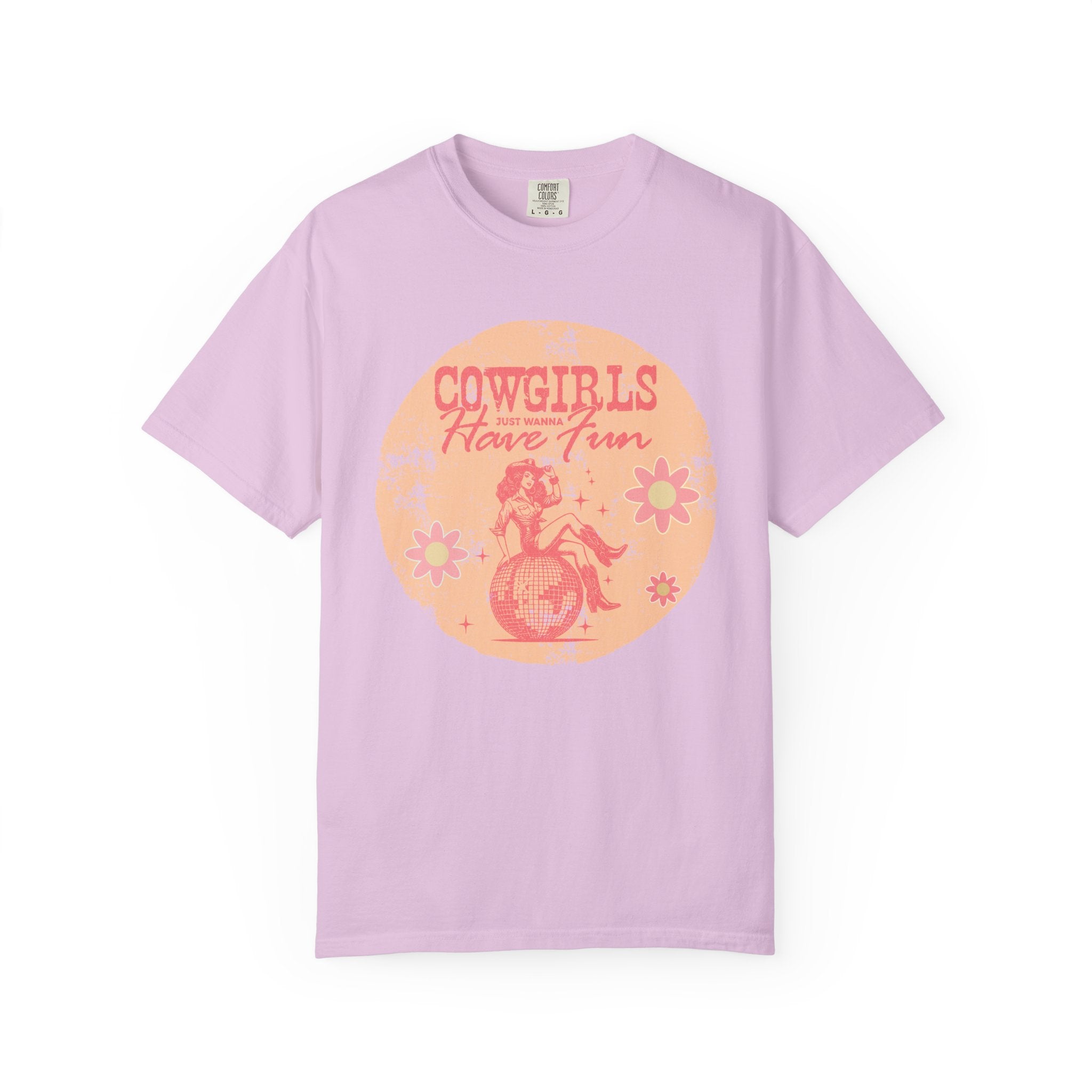 Cowgirls Just Wanna Have Fun Textured Retro Graphic T-Shirt