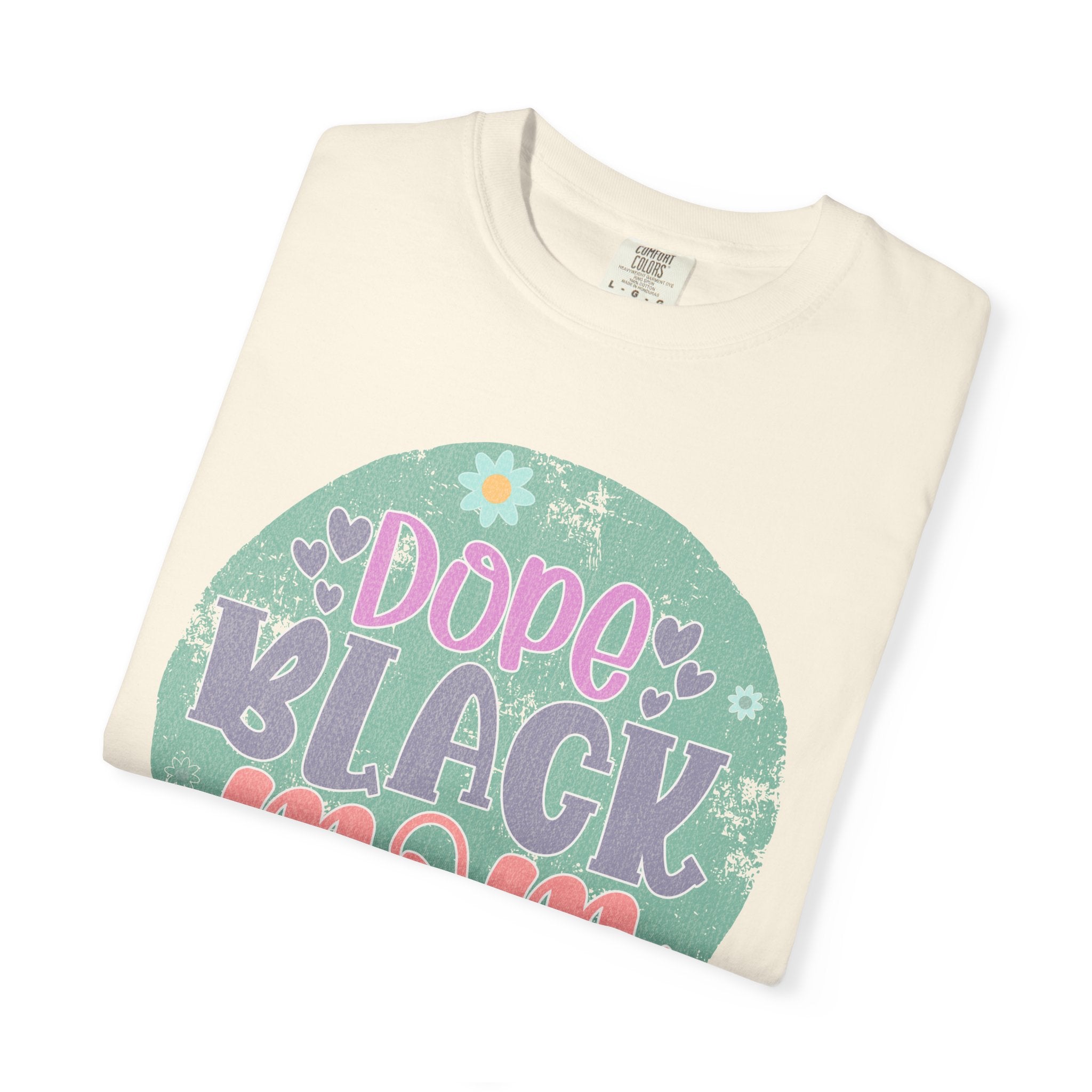 Textured T-Shirt — Dope Black Mom Floral Graphic Tee