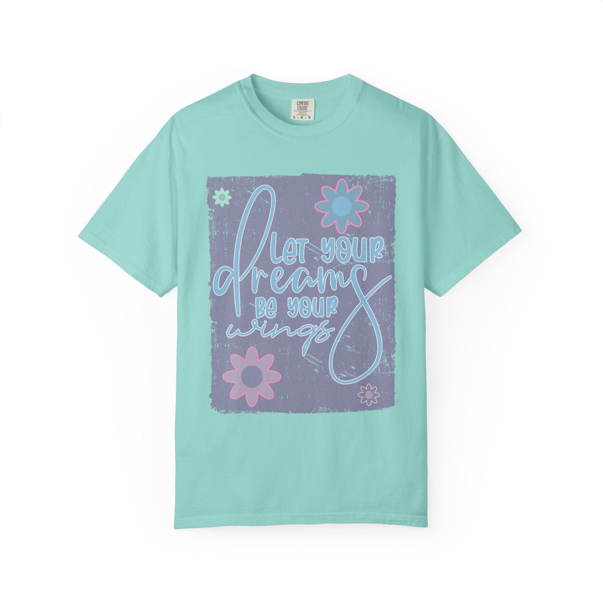 Textured Dream Big Floral T-Shirt — "Live Your Dreams" Inspirational Graphic Tee