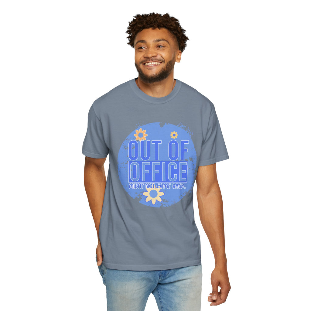 Out of Office Textured T-Shirt — Retro Floral Vacation Tee