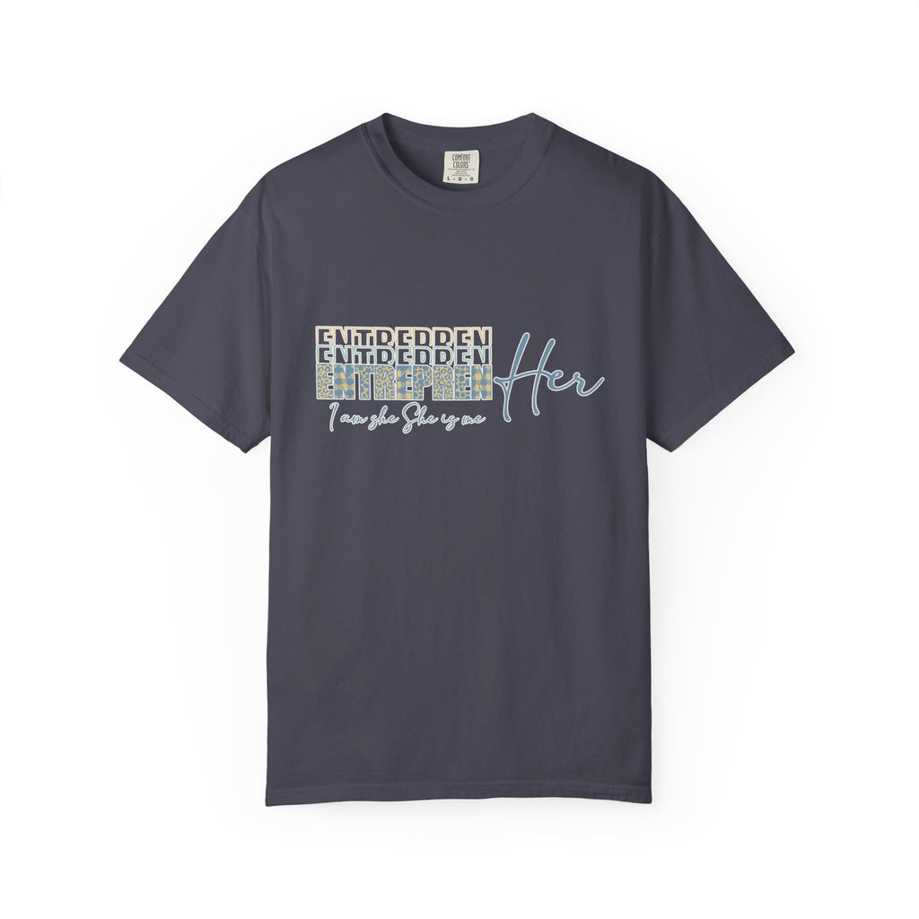 EntreprenHer Leopard Print Script Tee — "I run this, She runs you" Inspirational Graphic Tee