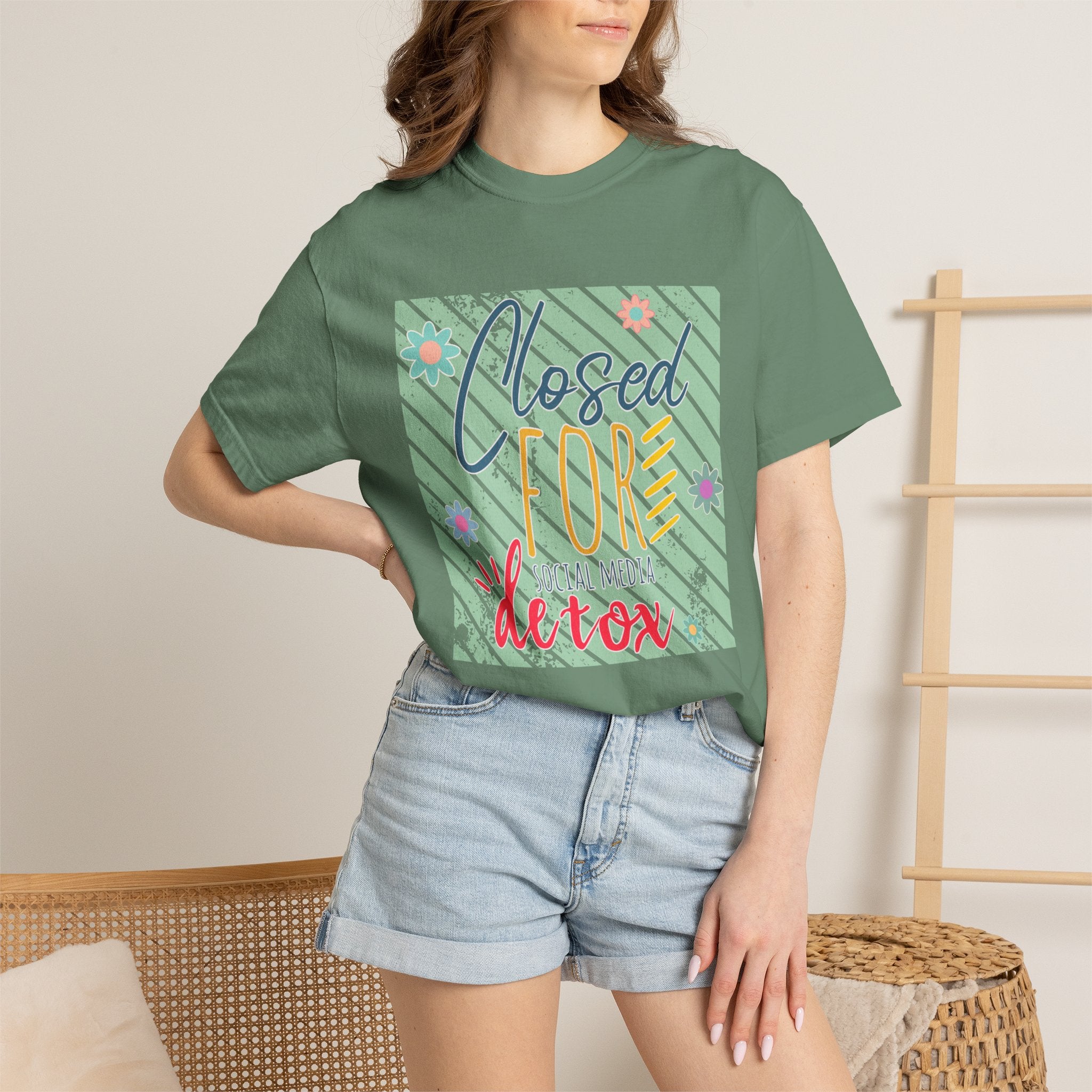 Closed For Social Media Detox Textured Tee