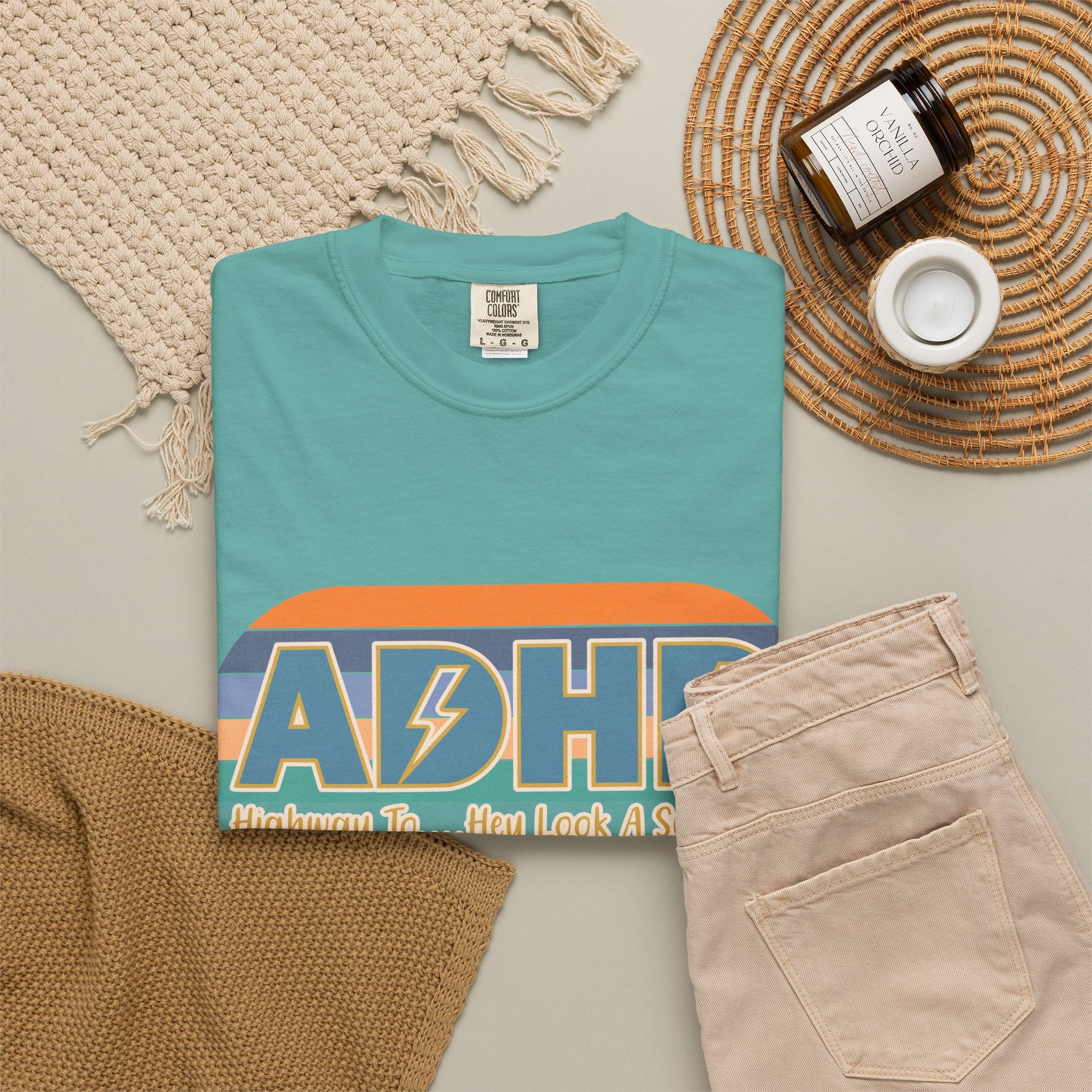 ADHD Retro Stripe T‑Shirt — "Highway To... My Look A Squirrel"