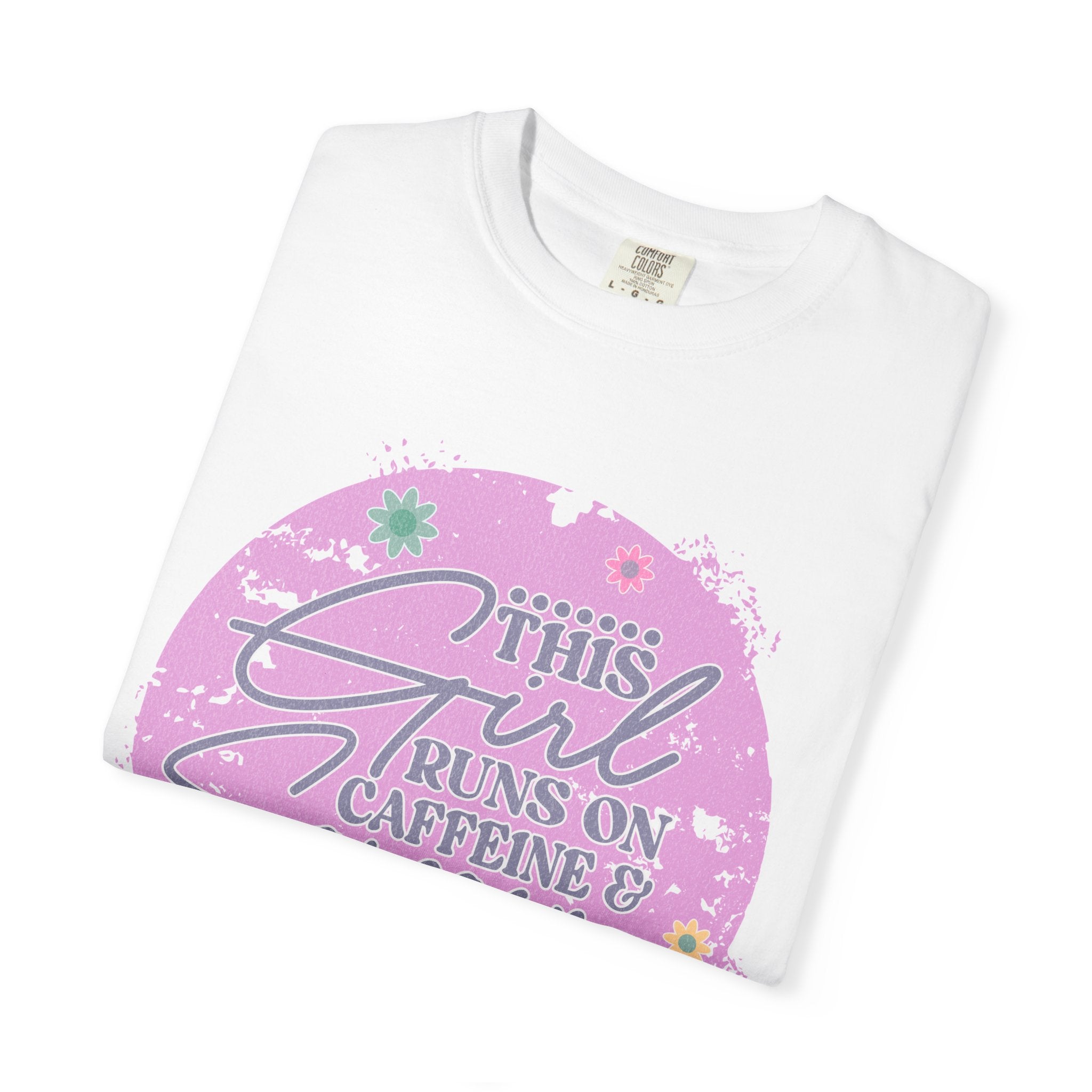 This Girl Runs on Caffeine & Sarcasm Textured T-Shirt