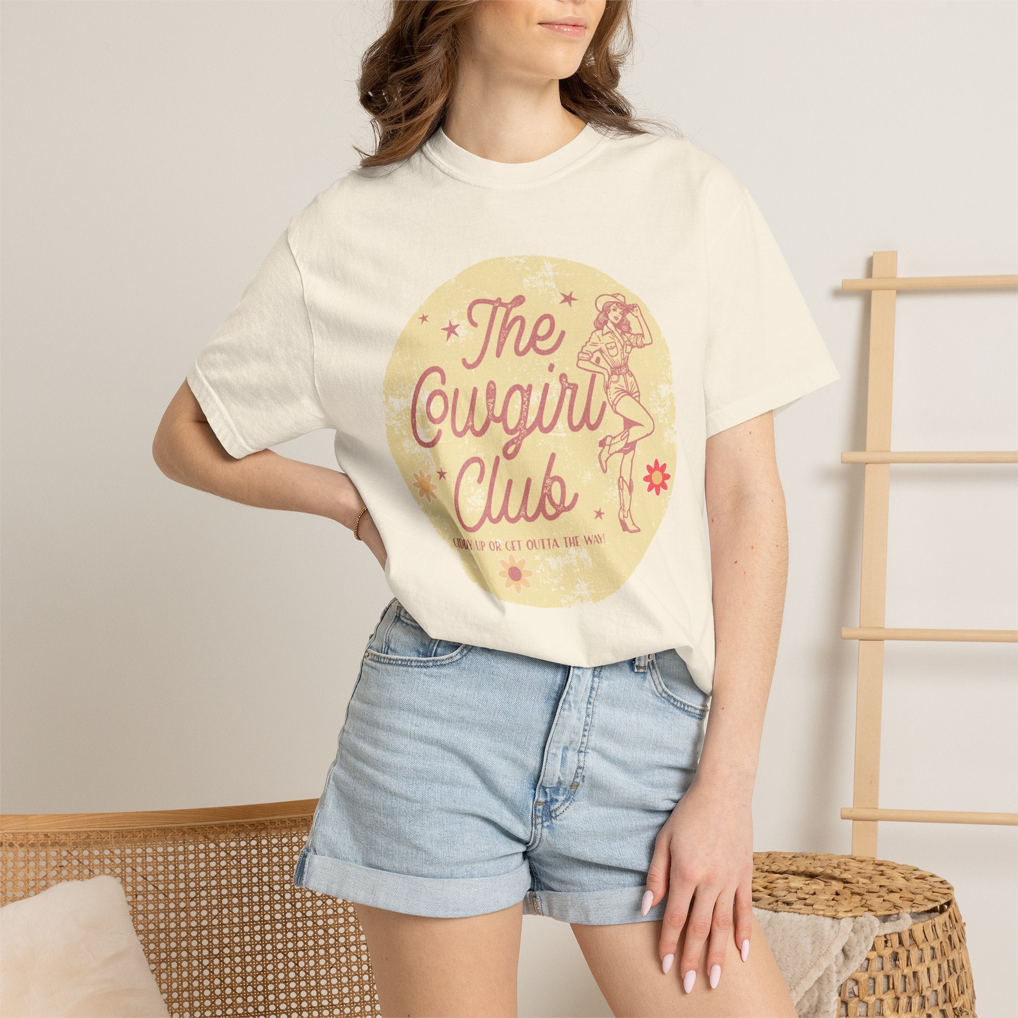 The Cowgirl Club Graphic T-Shirt — Retro Western Textured Tee