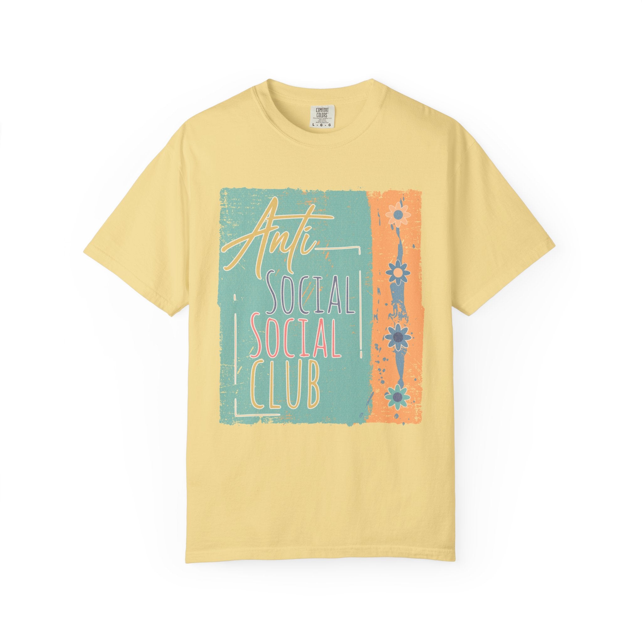 Textured “Anti Social Social Club” Retro Graphic T-Shirt