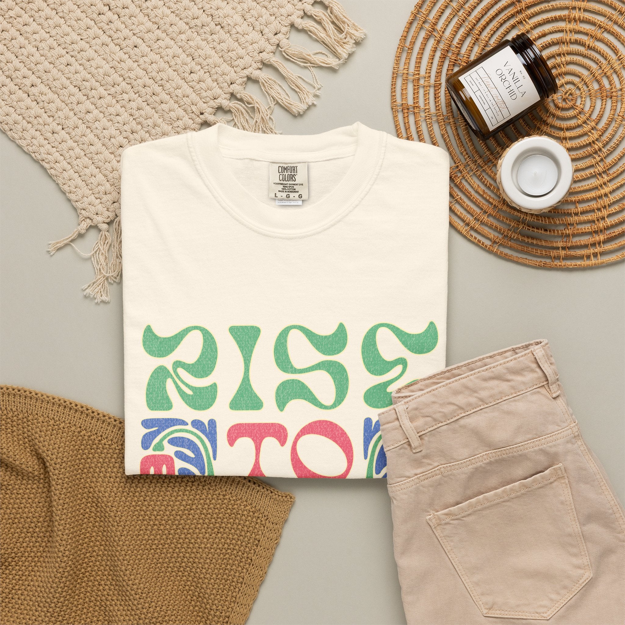 Groovy Textured T-Shirt — Rise to Shine Retro Graphic Tee