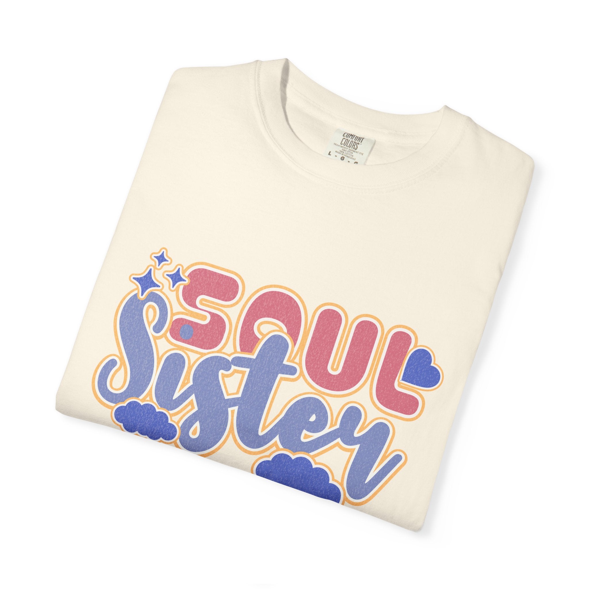 Soul Sister Textured T-Shirt — Retro Script Graphic Tee