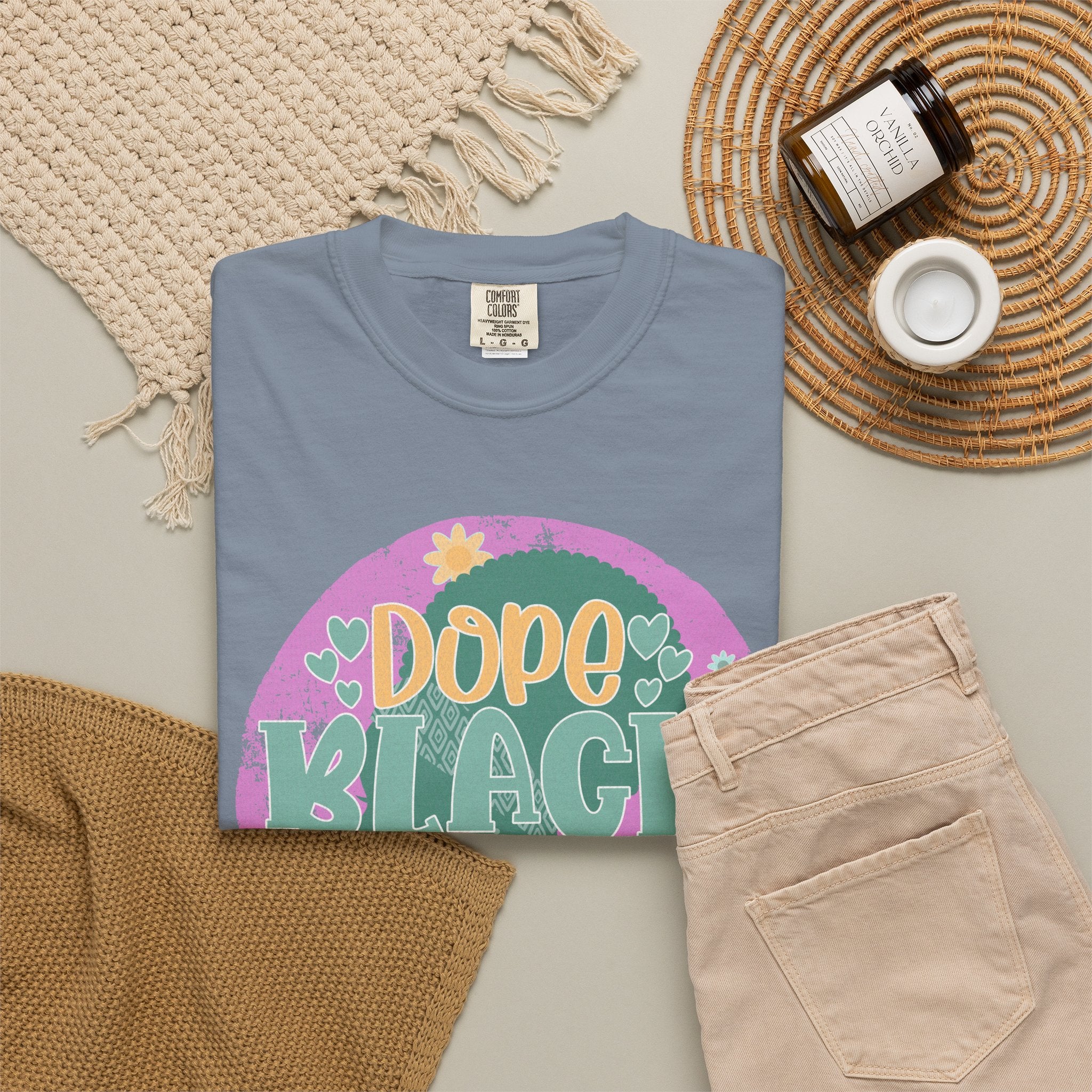 Dope Black Mom Textured T-Shirt — Retro Floral Pride Tee for Black Moms
