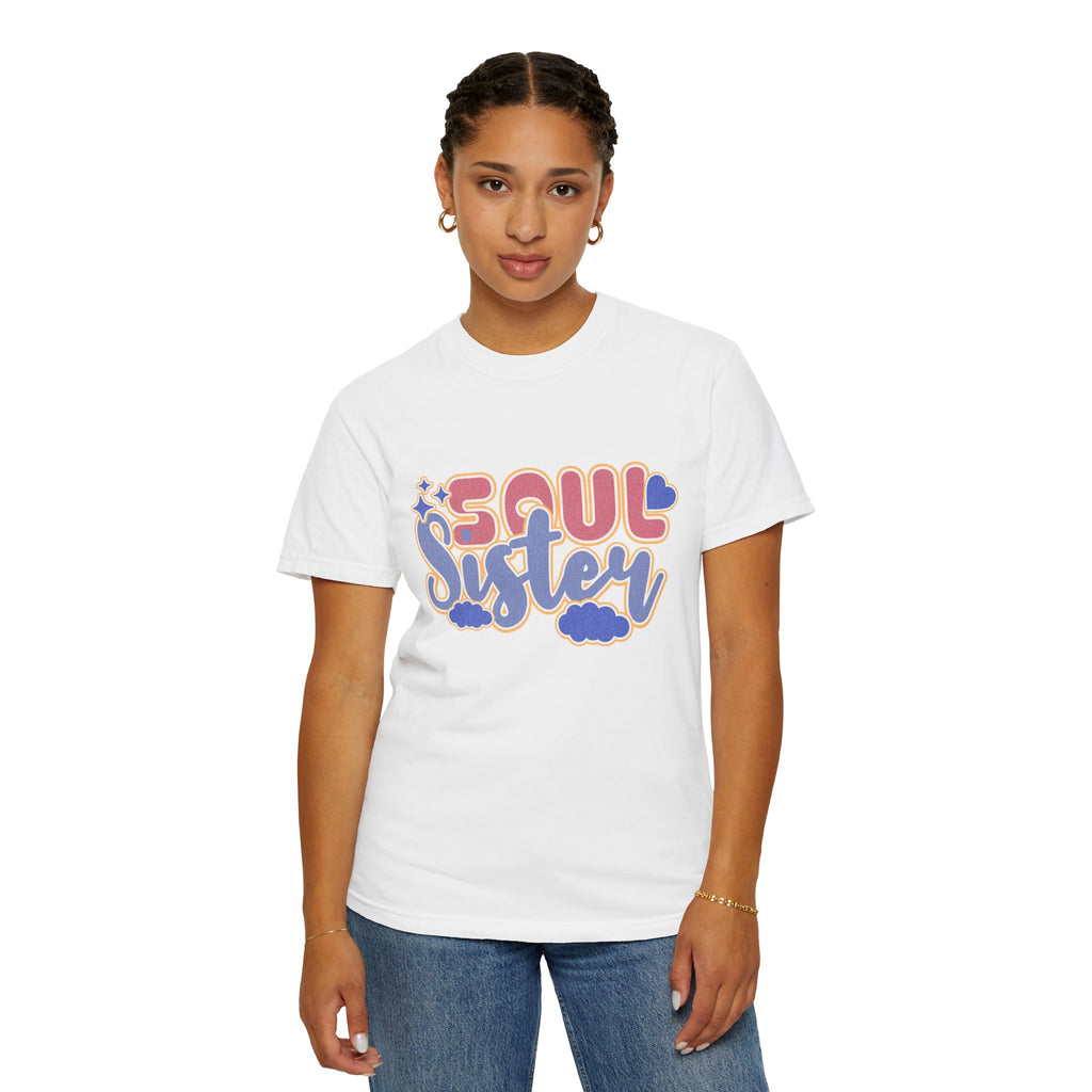 Soul Sister Textured T-Shirt — Retro Script Graphic Tee