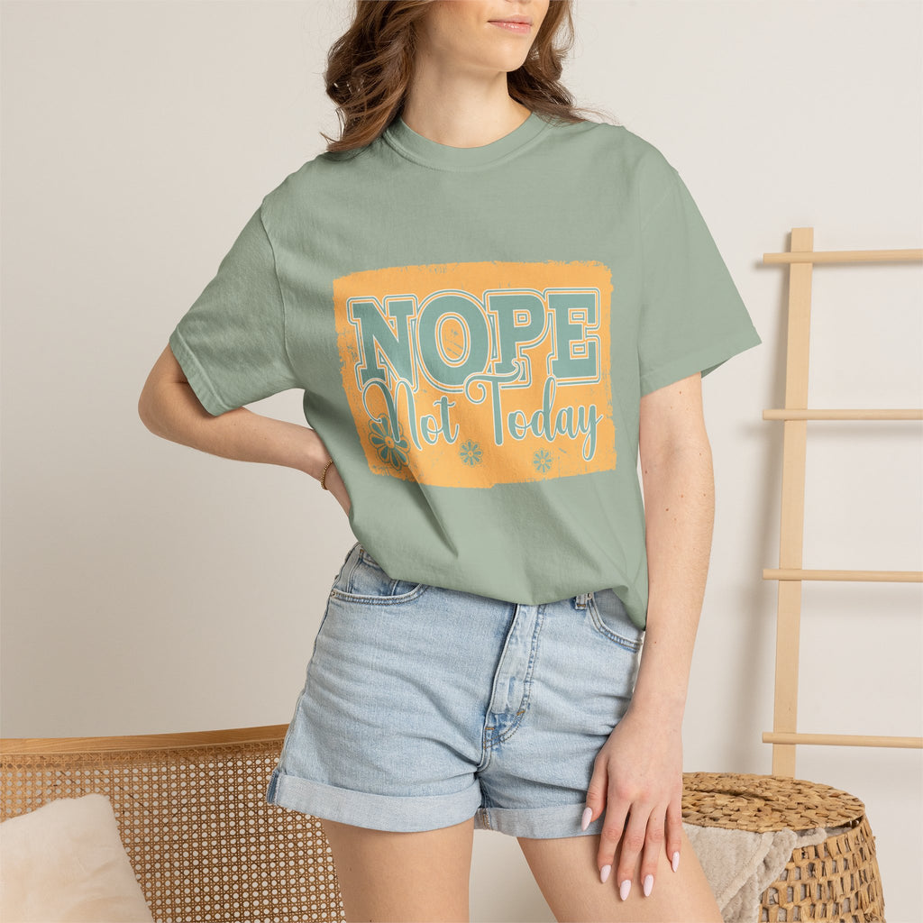 NOPE Not Today T-shirt | Textured Retro Beach Script Graphic