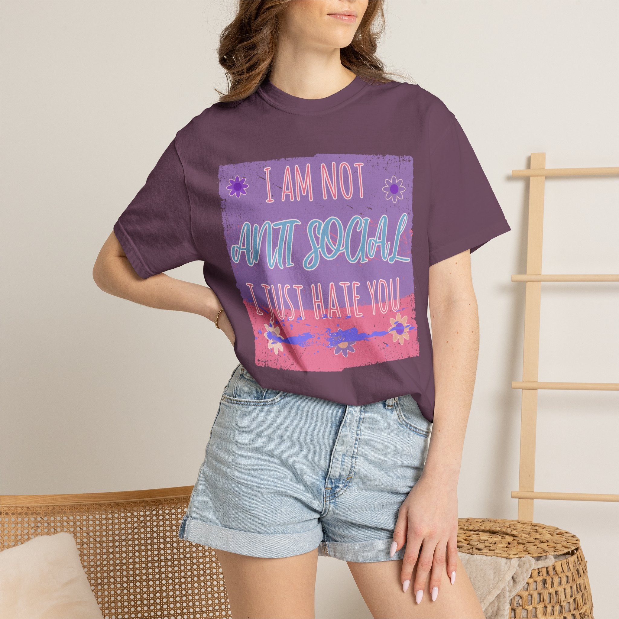 I Am Not Anti-Social I Just Hate You Textured T-Shirt
