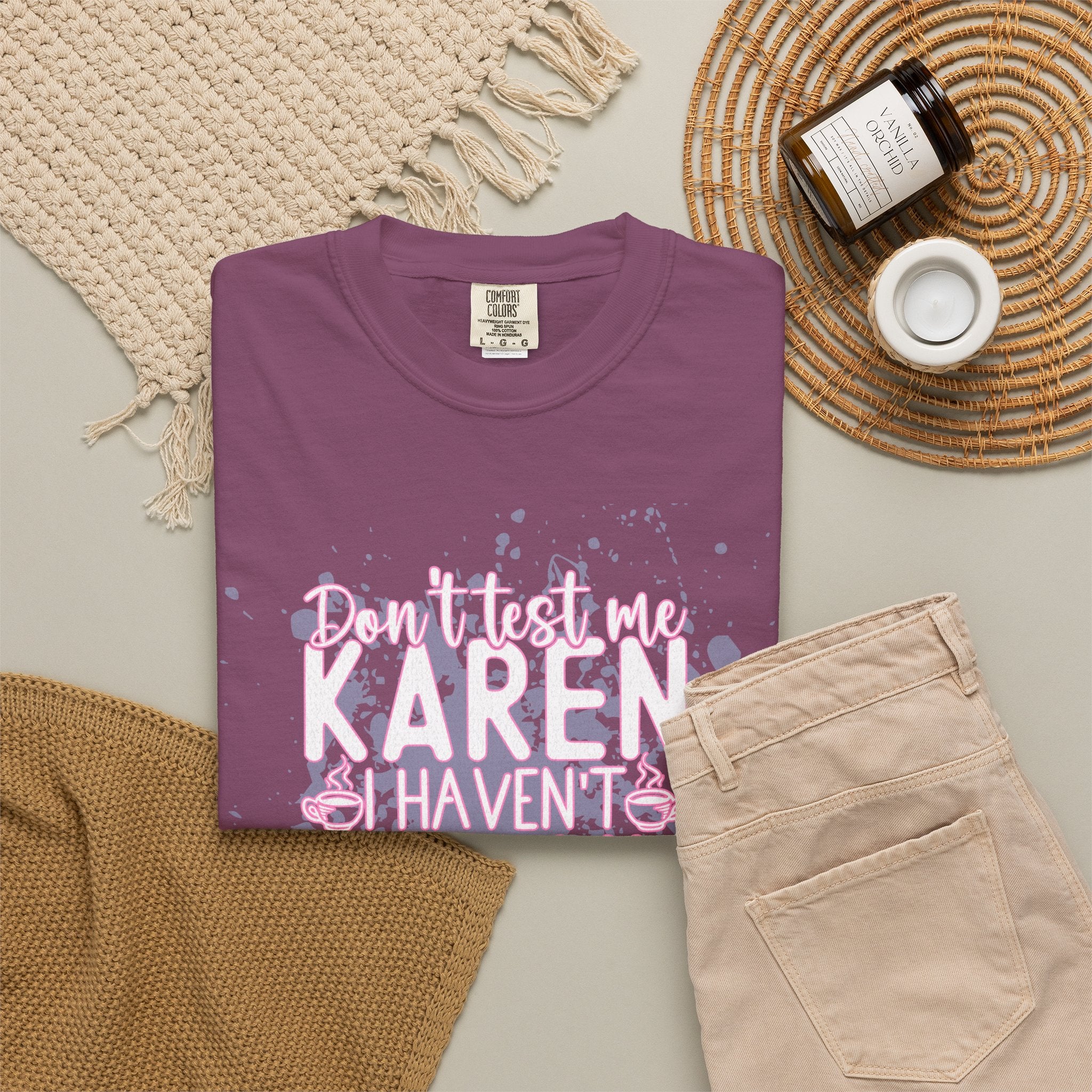 Textured Retro Karen Coffee Graphic Tee