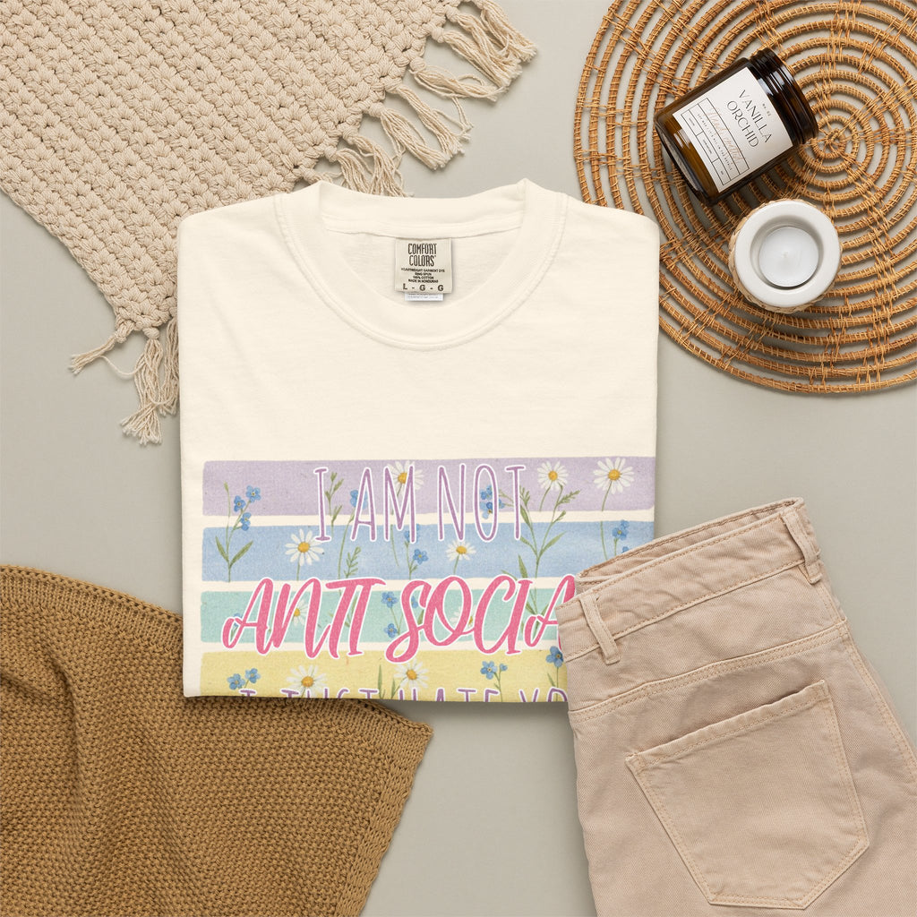 Anti Social Floral Striped Textured T-Shirt