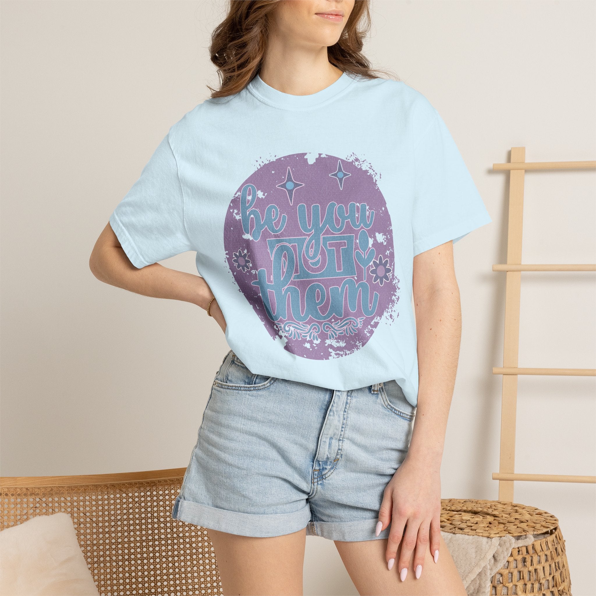 Be You, Not Them Textured T-Shirt — Retro Positive Graphic Tee