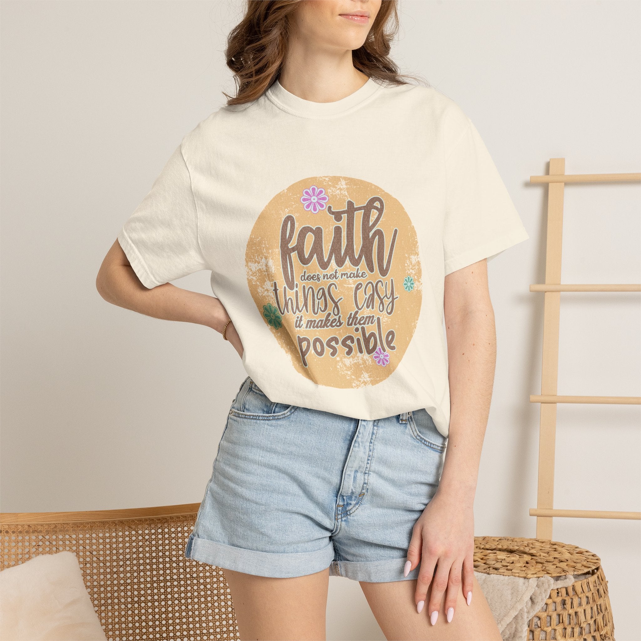 Faith Makes Things Possible T-shirt | Textured Inspirational Typography