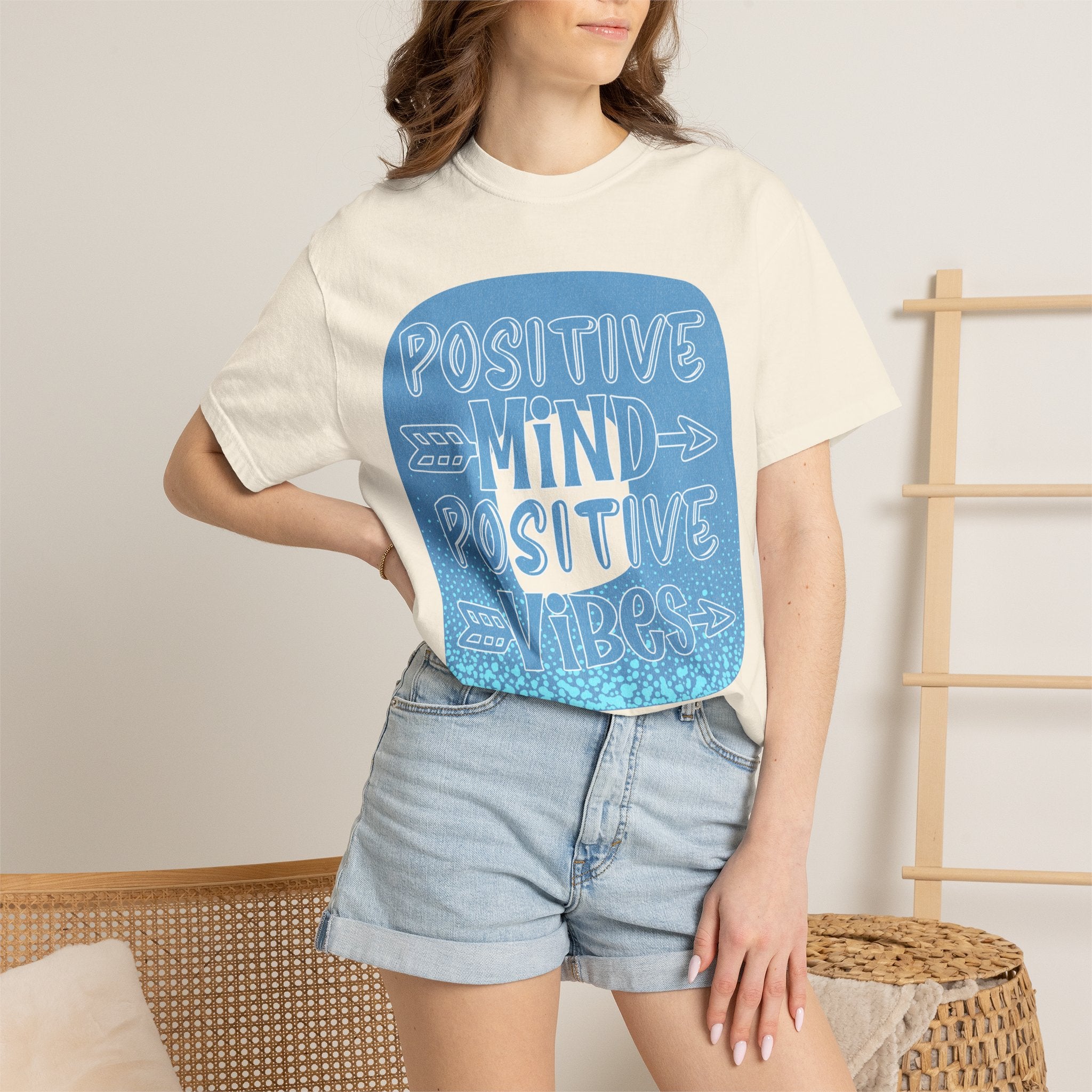 Positive Mind Positive Vibes Textured T-Shirt
