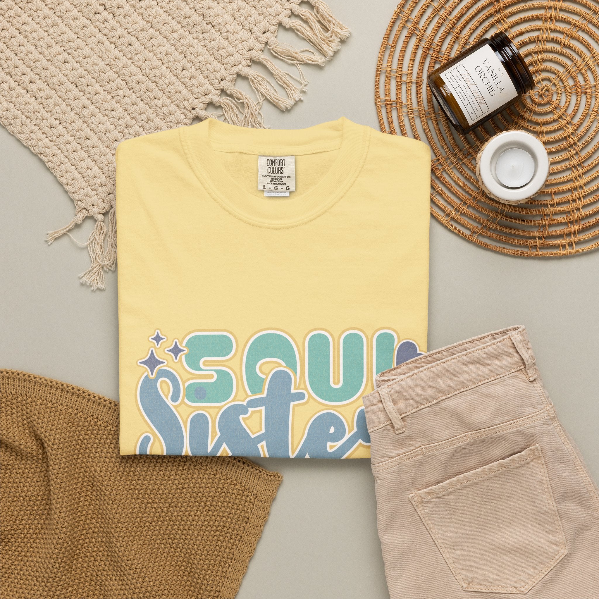 Soul Sister Textured T-Shirt — Retro Cloud Graphic Tee