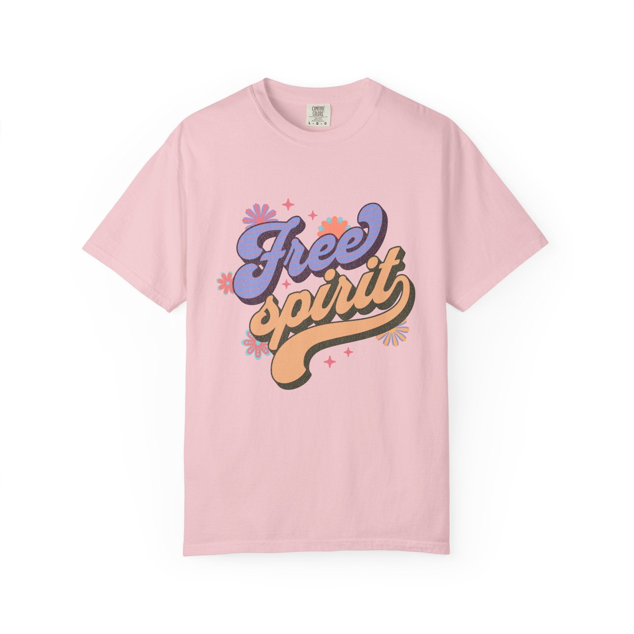 Textured Free Spirit T-Shirt — Retro Hand-Lettered Graphic Tee