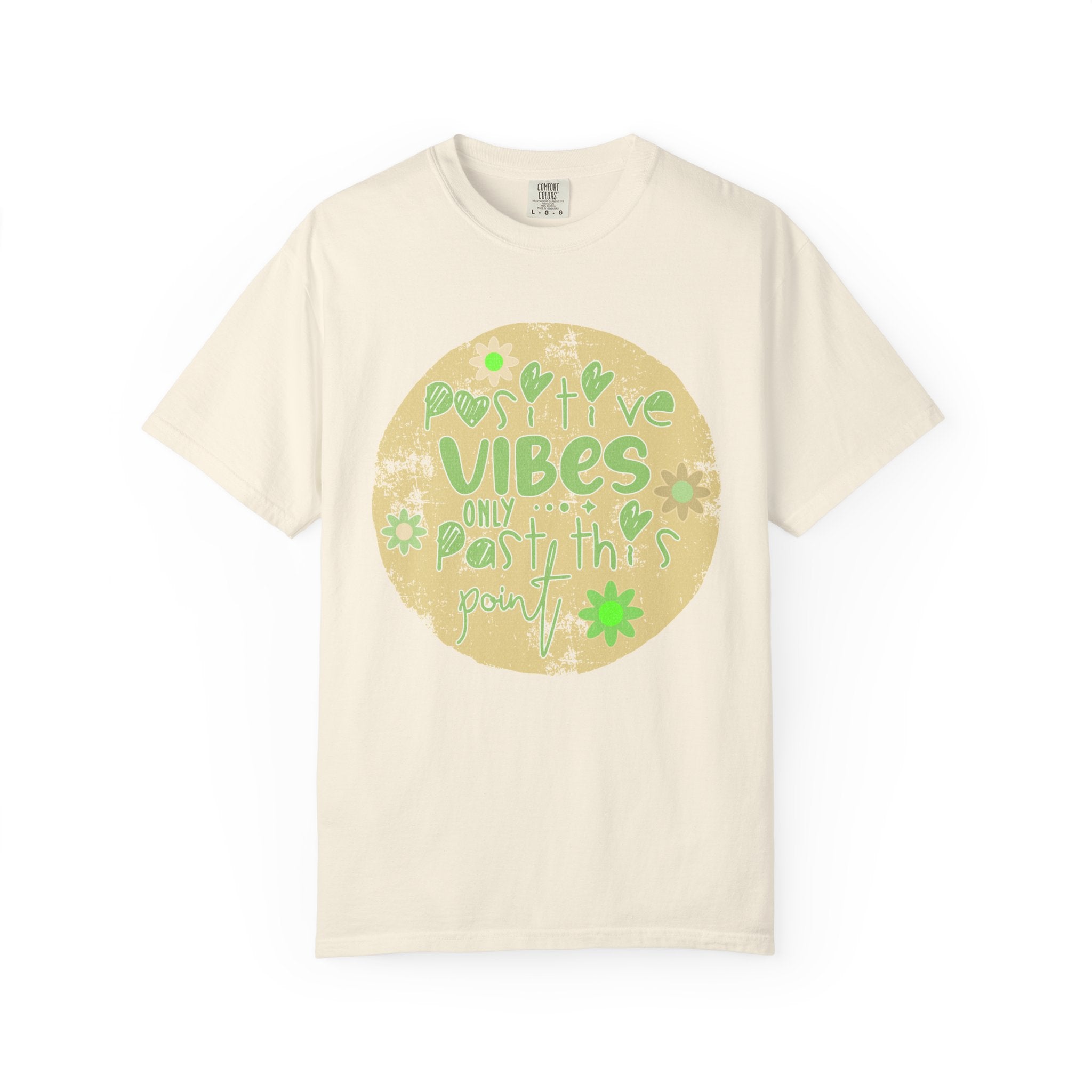 Textured Positive Vibes T-Shirt – "Positive Vibes Only" Retro Floral Graphic Tee