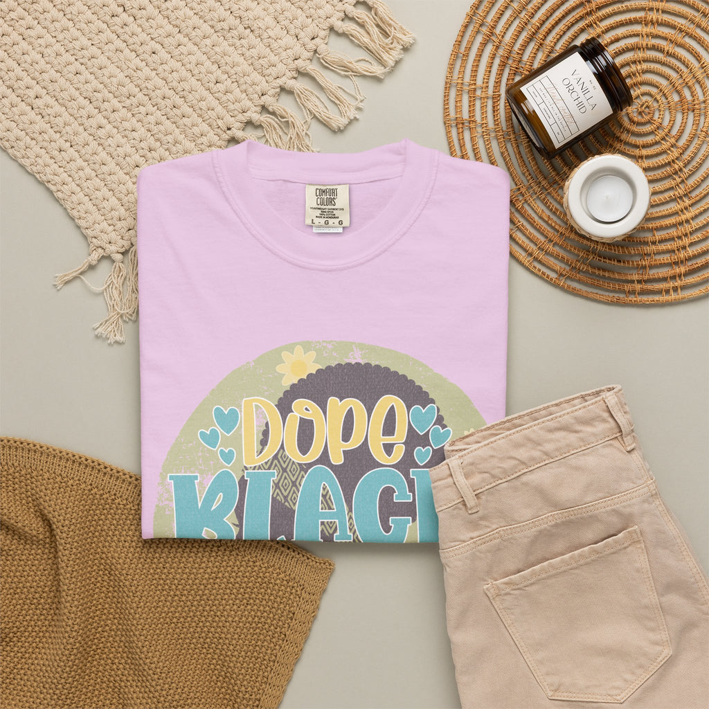 Dope Black Mom Textured T-Shirt — Floral Retro Graphic Tee for Moms