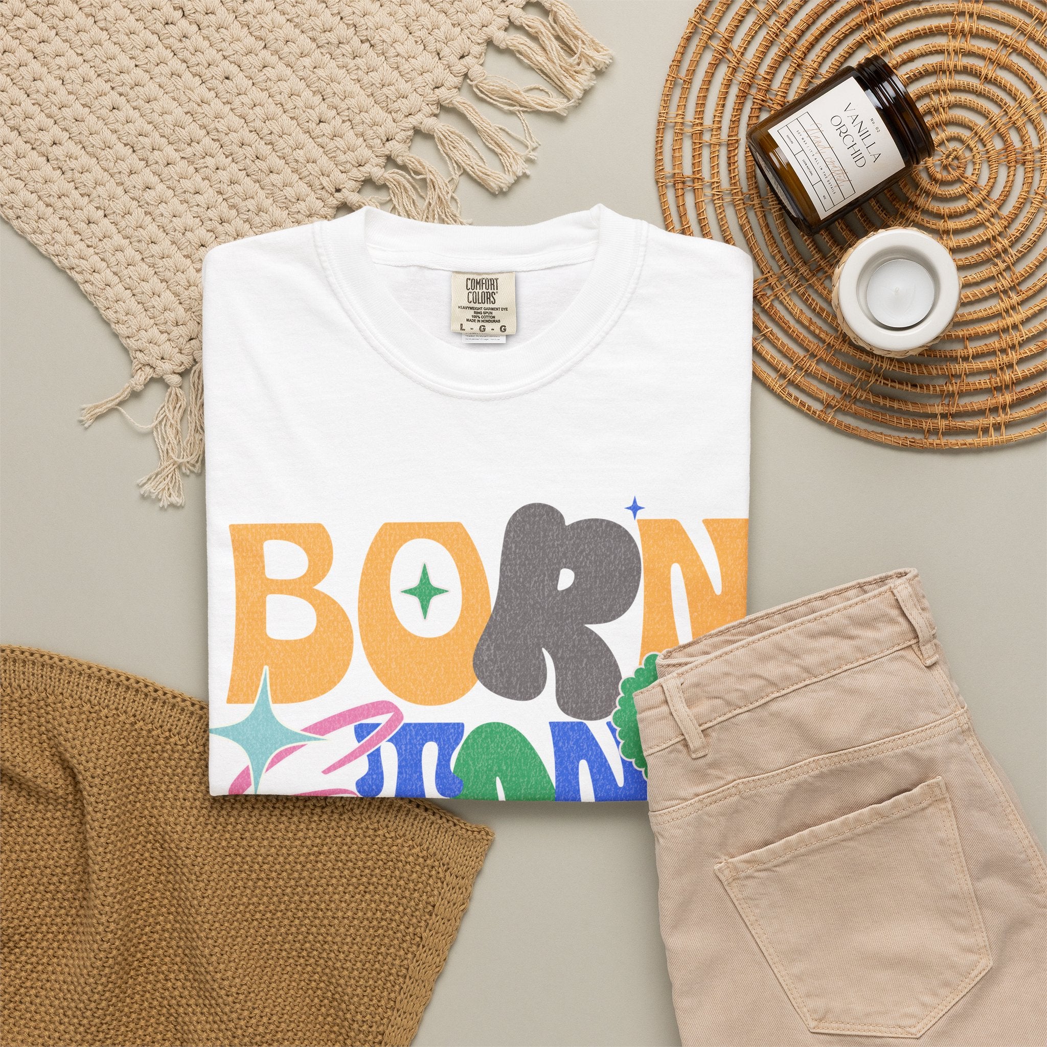 Born to Stand Out Graphic Textured T-Shirt